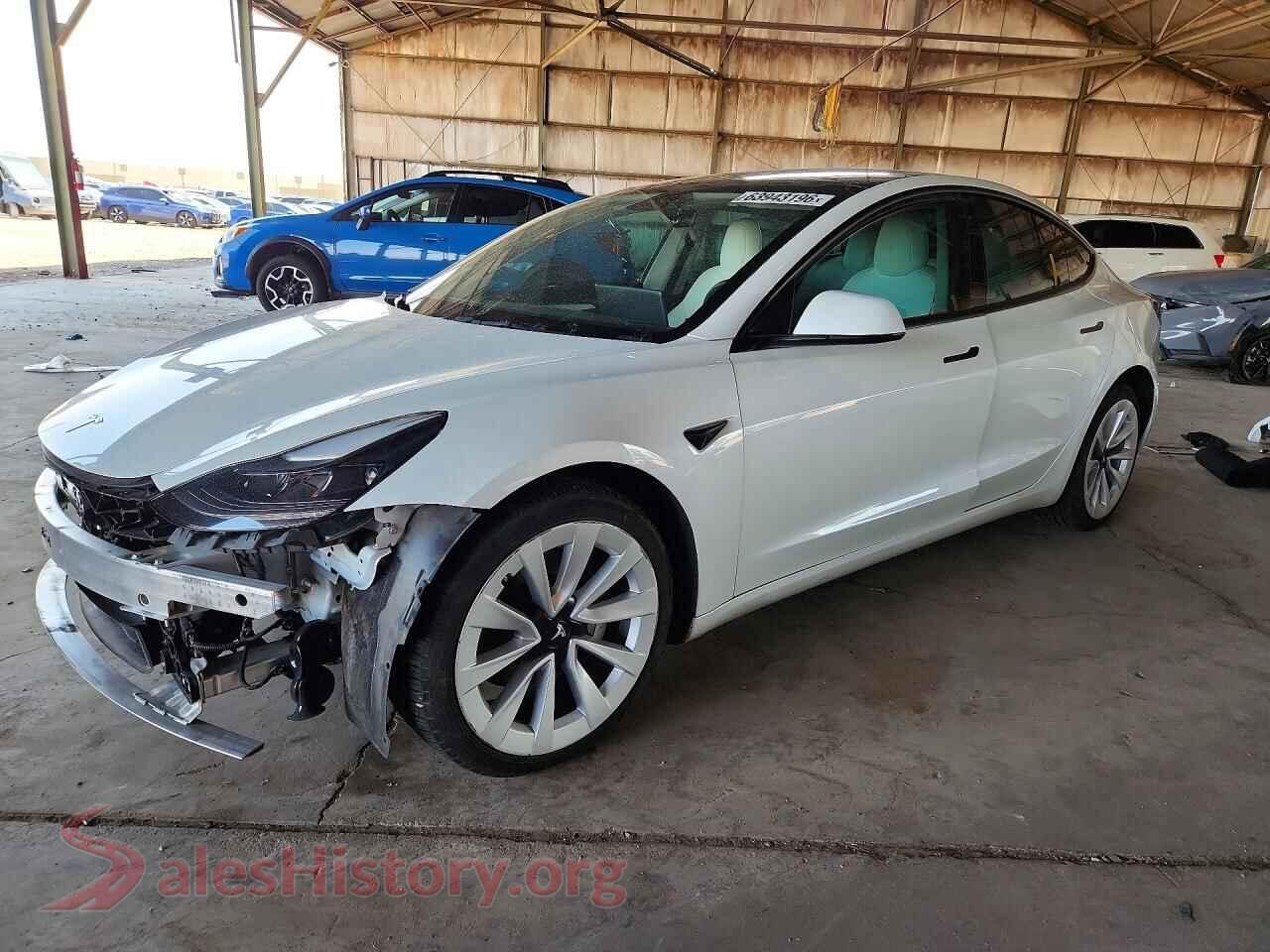 2022 TESLA MODEL 3 — VIN 5YJ3E1EBXNF138846