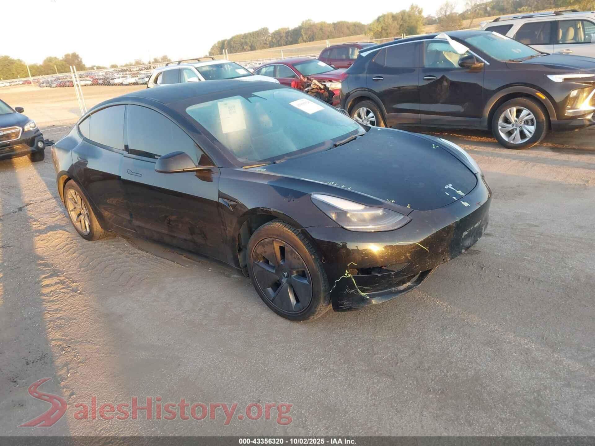 2022 TESLA MODEL 3 — VIN 5YJ3E1EBXNF152195