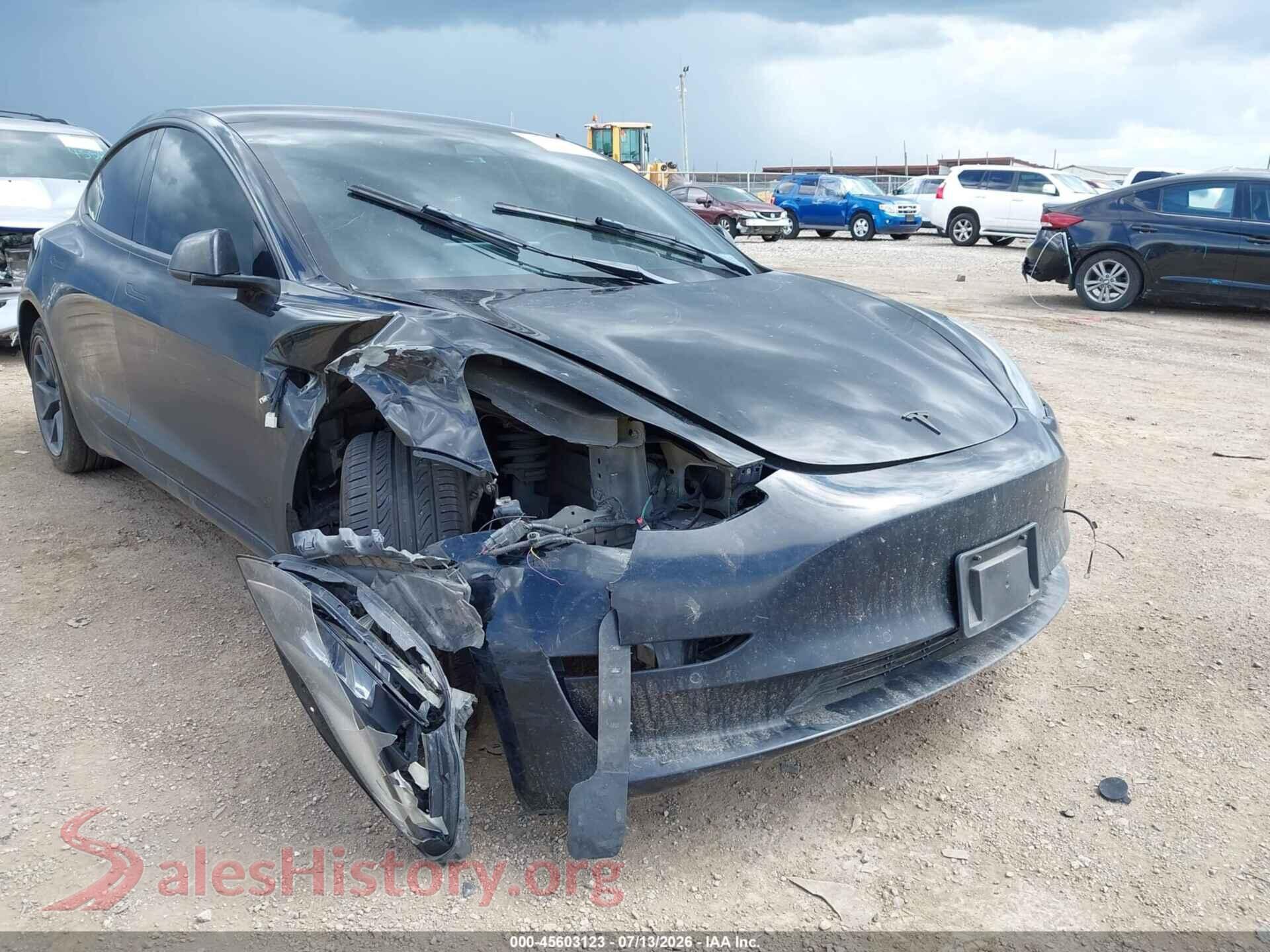 2022 TESLA MODEL 3 — VIN 5YJ3E1EBXNF192261
