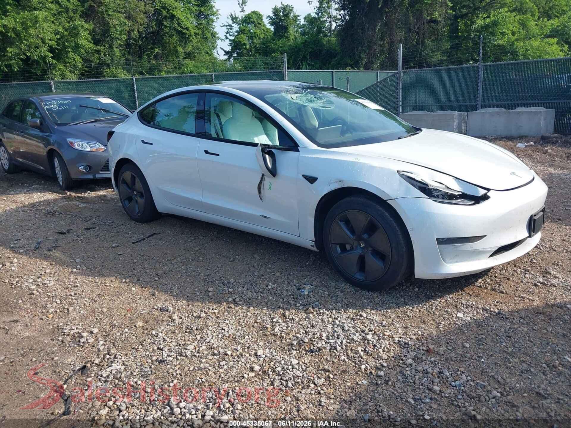 2022 TESLA MODEL 3 — VIN 5YJ3E1EBXNF192910