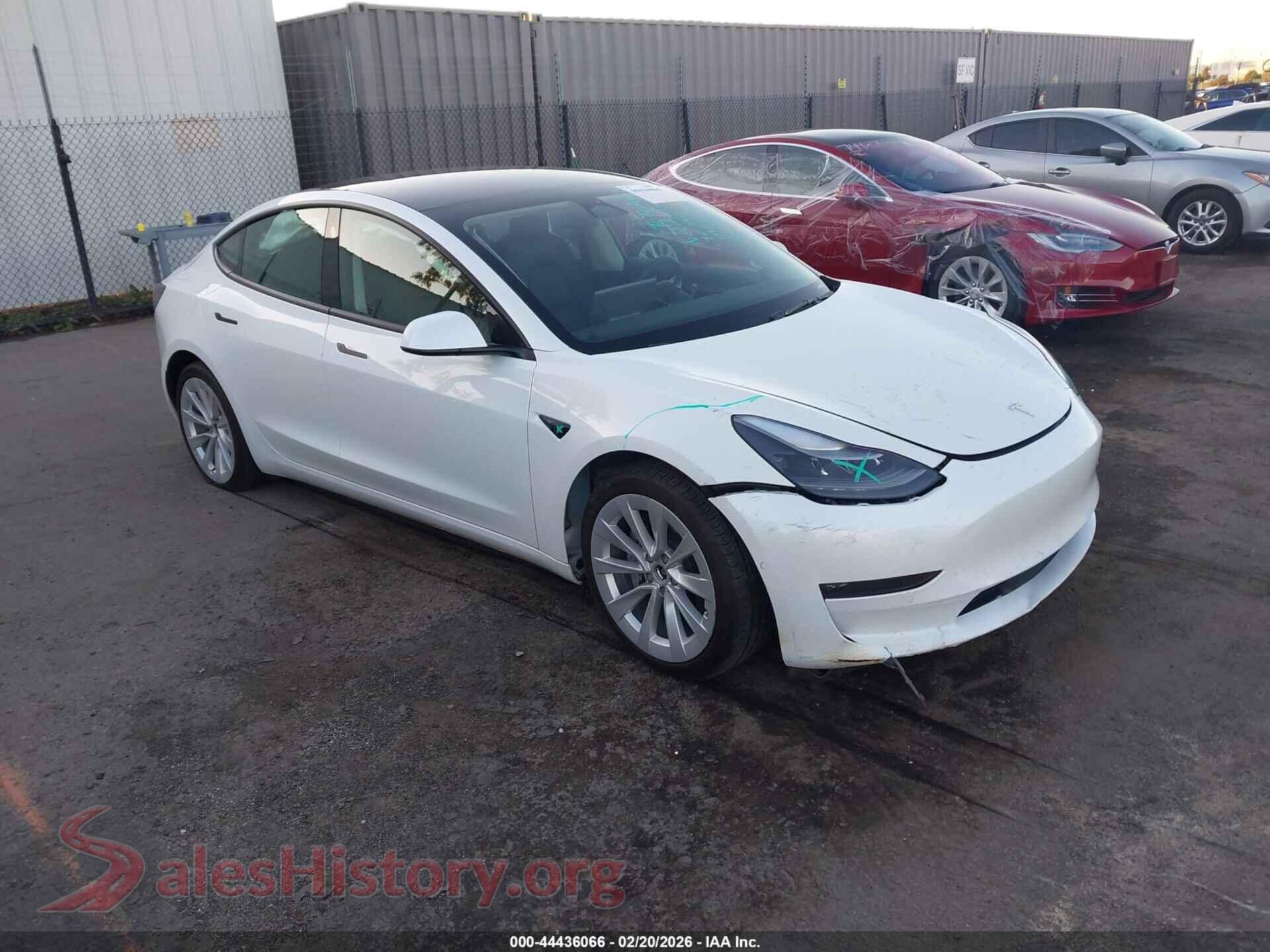 2022 TESLA MODEL 3 — VIN 5YJ3E1EBXNF210130
