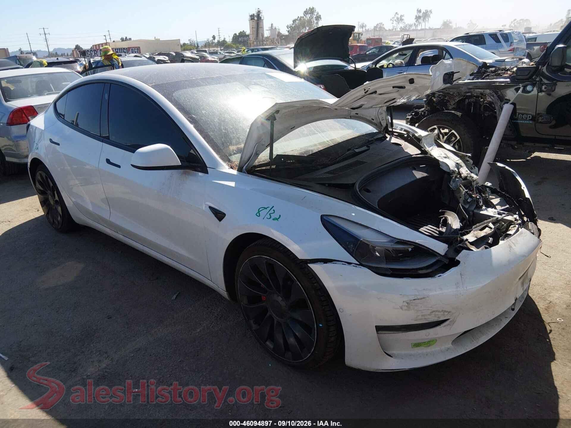 2022 TESLA MODEL 3 — VIN 5YJ3E1EC0NF296900