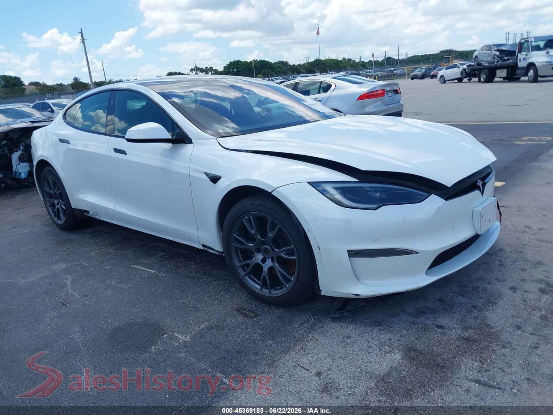 2022 TESLA MODEL S — VIN 5YJSA1E50NF477052