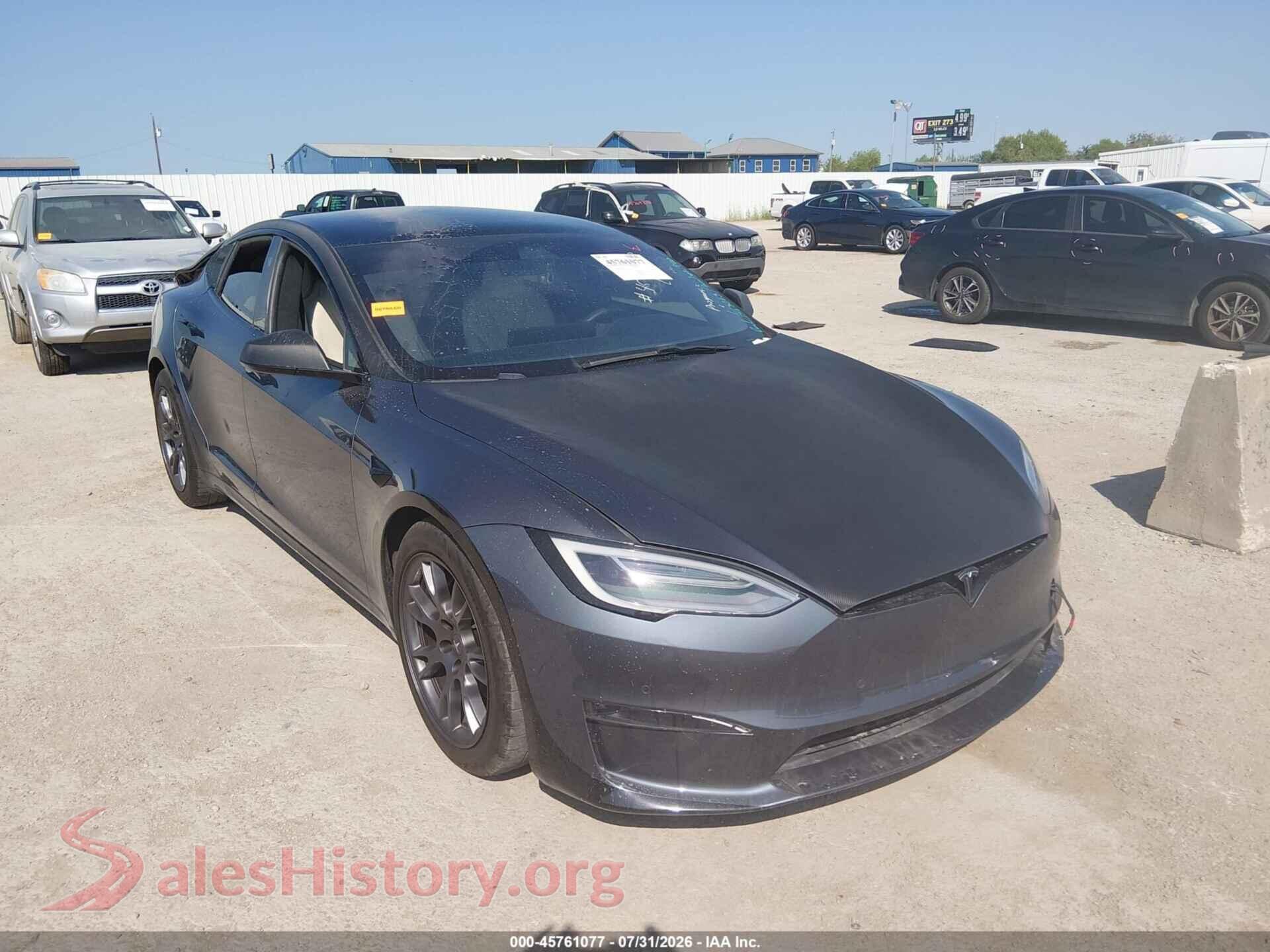 2022 TESLA MODEL S — VIN 5YJSA1E60NF463063