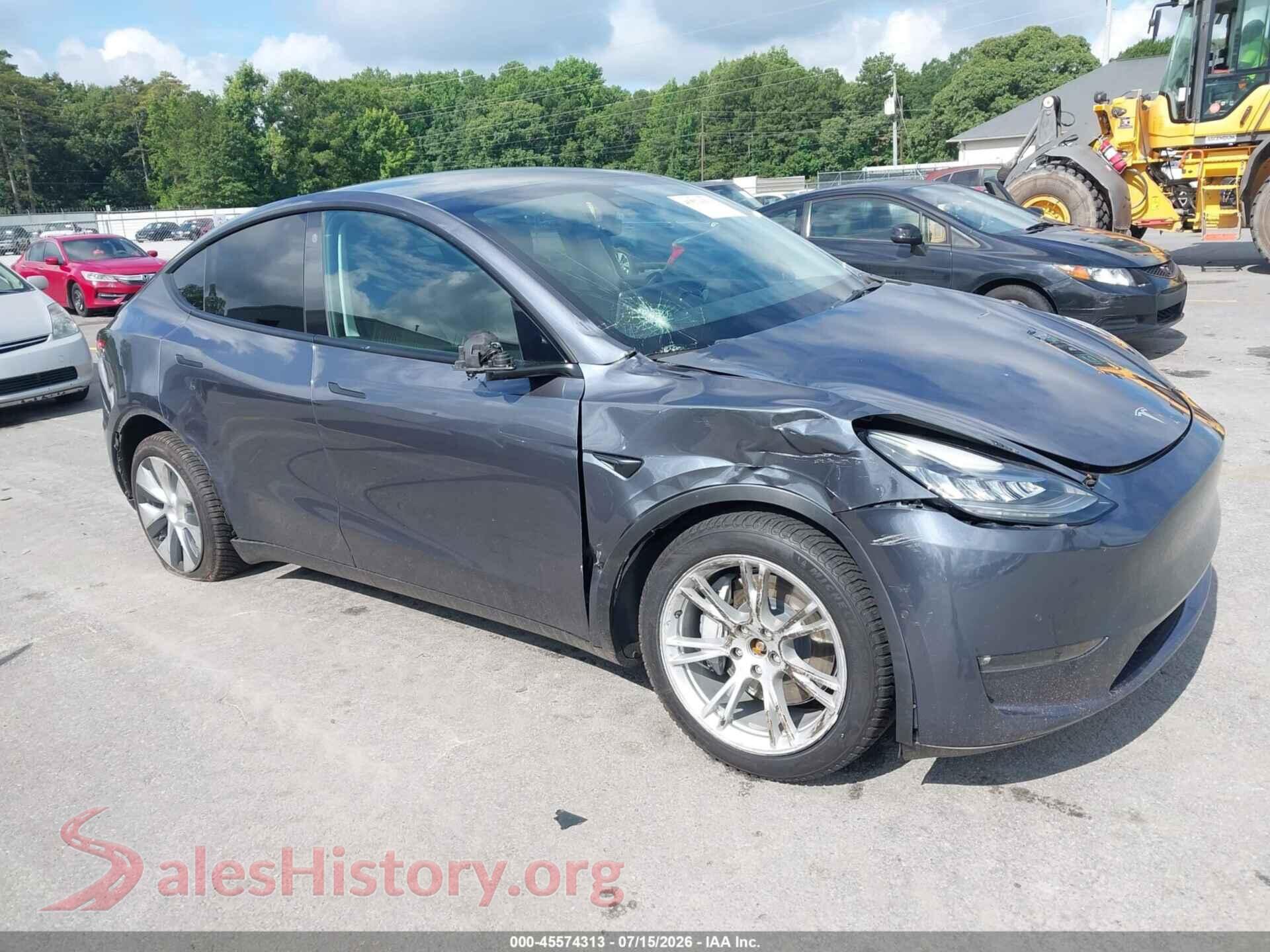 2021 TESLA MODEL Y — VIN 5YJYGDEE3MF099222