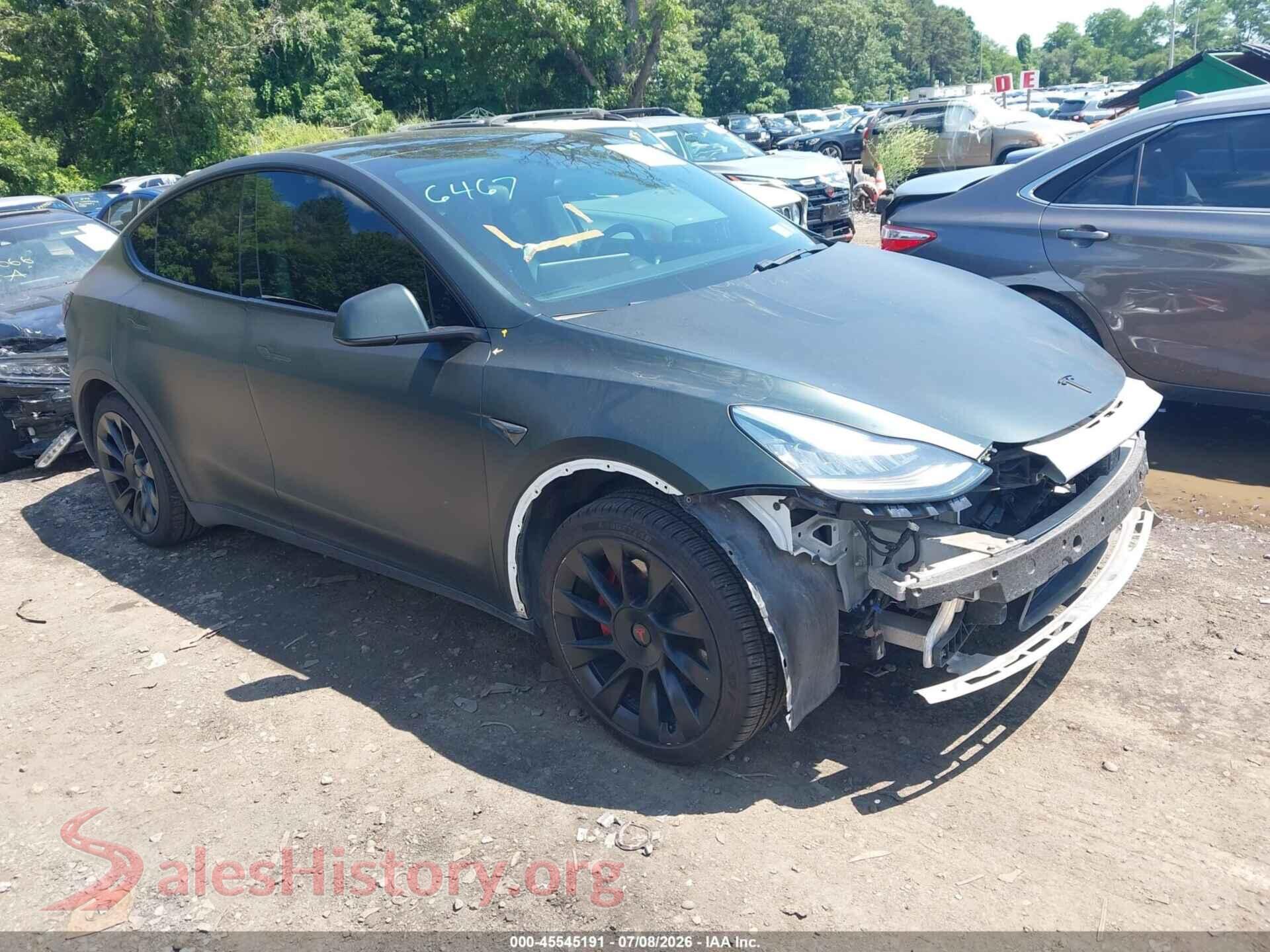 2020 TESLA MODEL Y — VIN 5YJYGDEE4LF037374