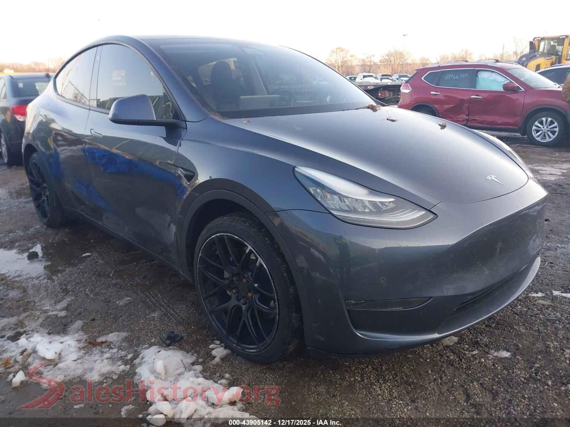 2020 TESLA MODEL Y — VIN 5YJYGDEE7LF044433