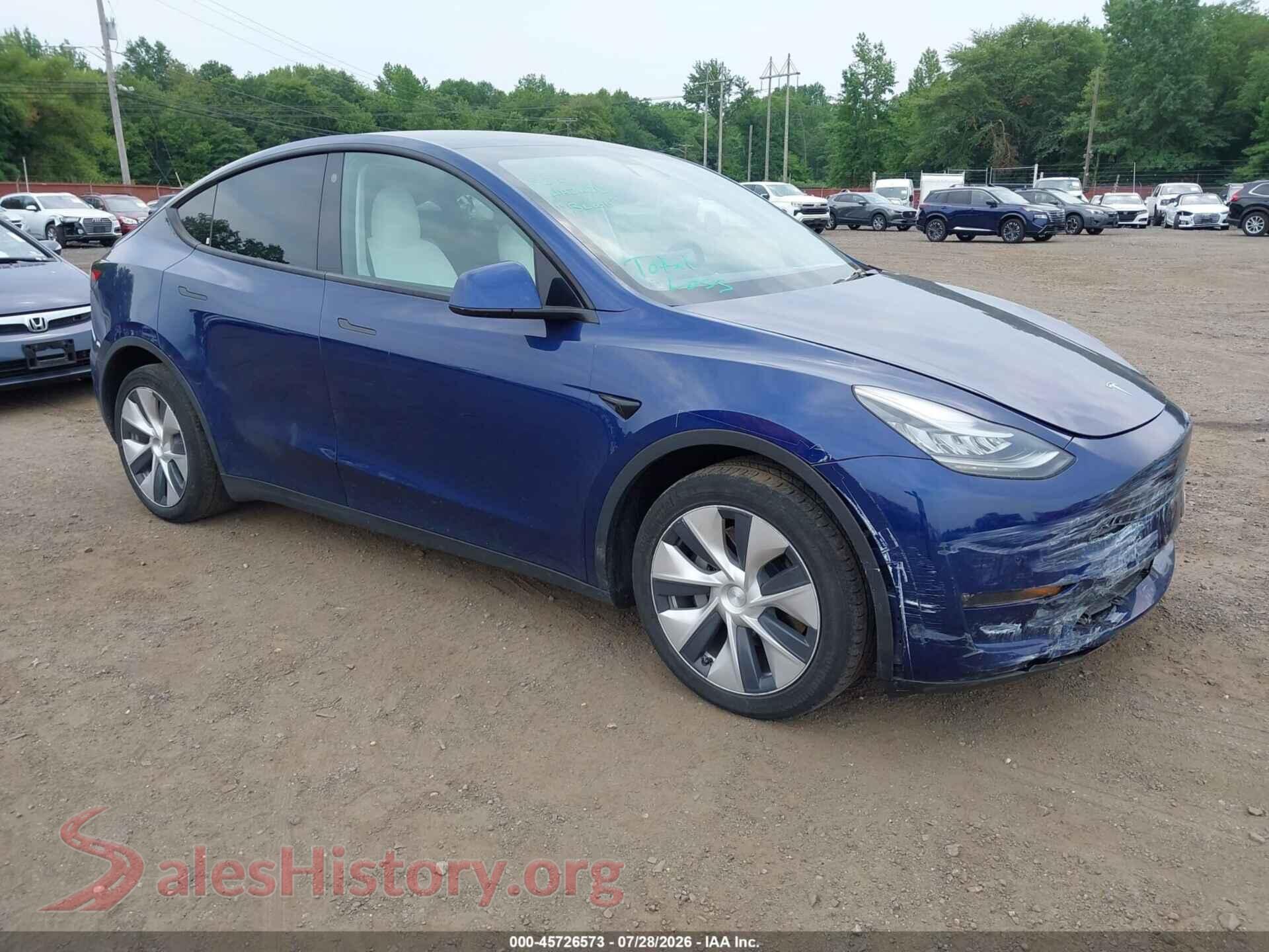 2021 TESLA MODEL Y — VIN 5YJYGDEE7MF145117