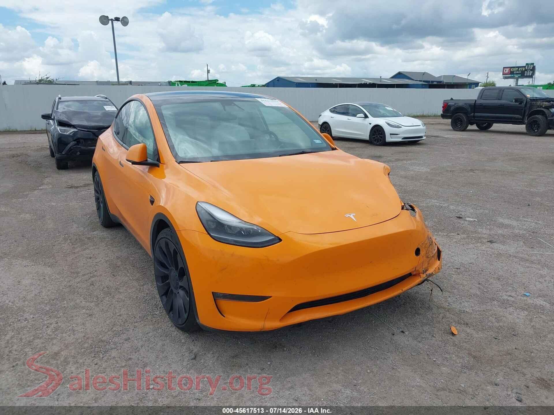 2021 TESLA MODEL Y — VIN 5YJYGDEF7MF211626