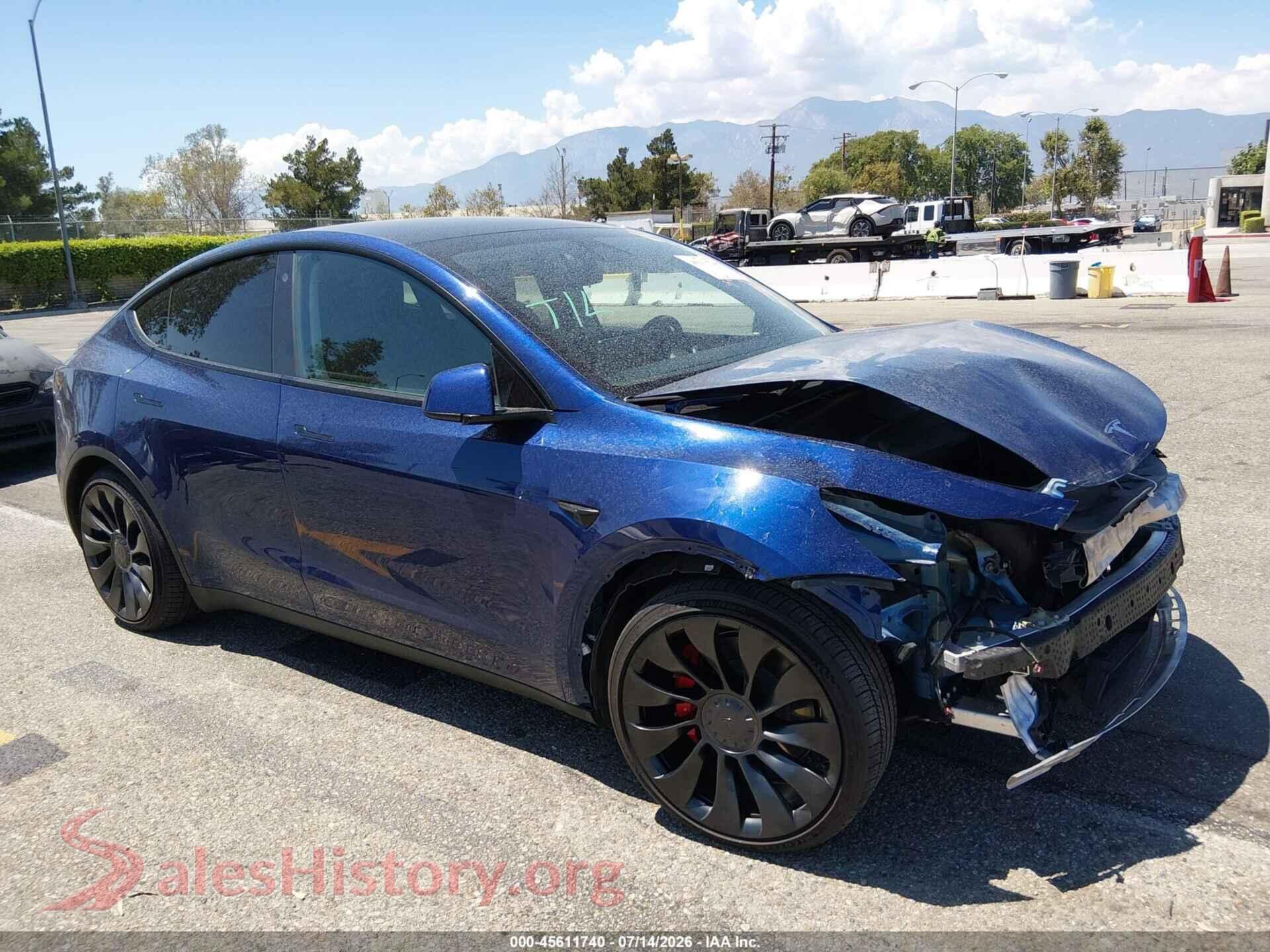 2022 TESLA MODEL Y — VIN 7SAYGDEF0NF531505