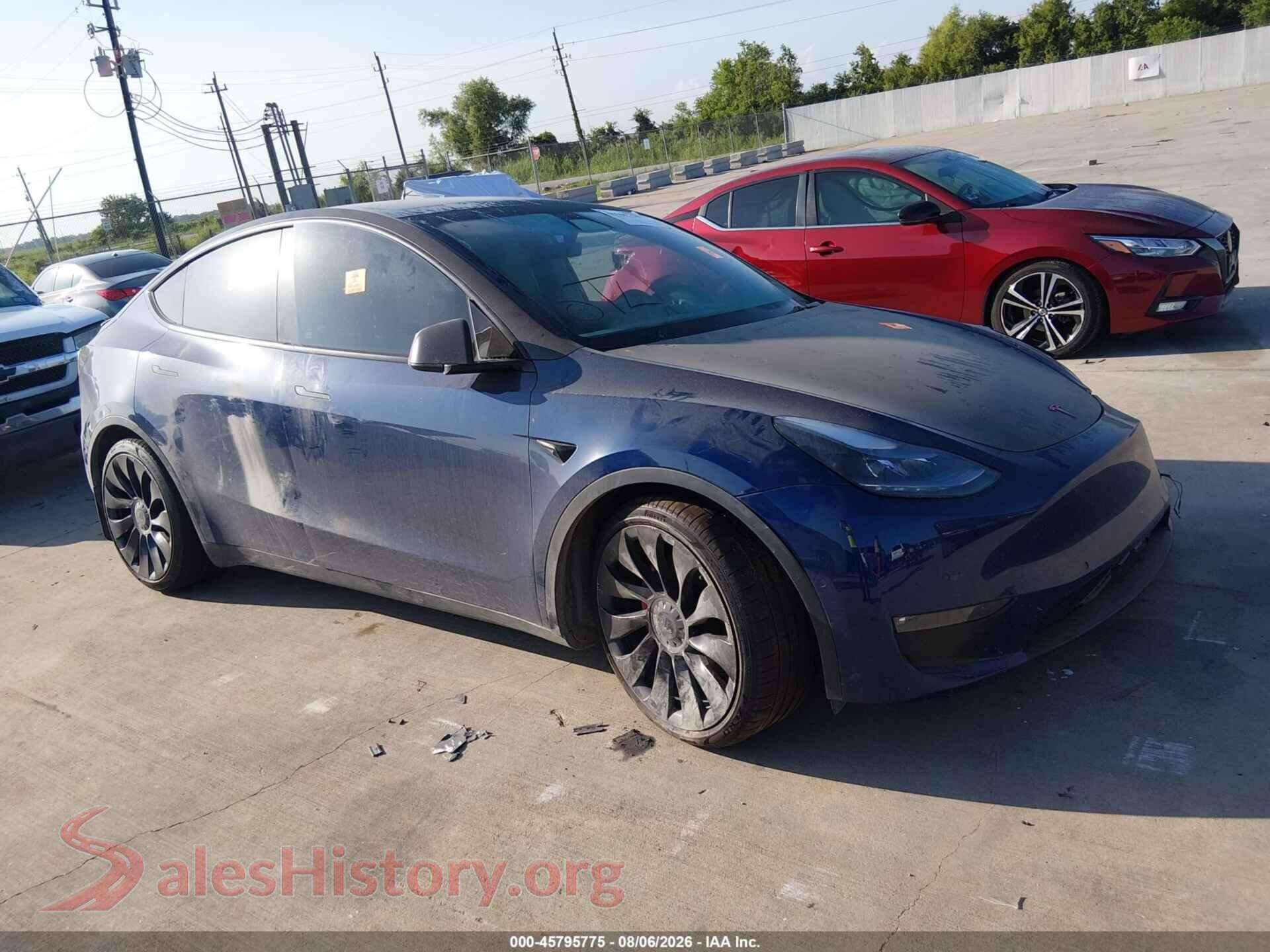 2022 TESLA MODEL Y — VIN 7SAYGDEF2NF380957