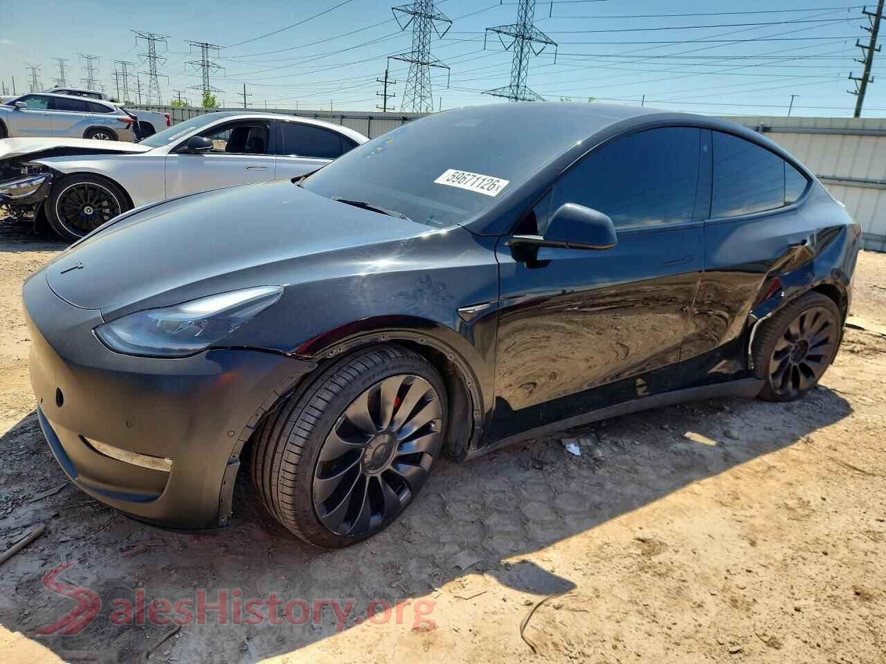 2022 TESLA MODEL Y — VIN 7SAYGDEF4NF567973