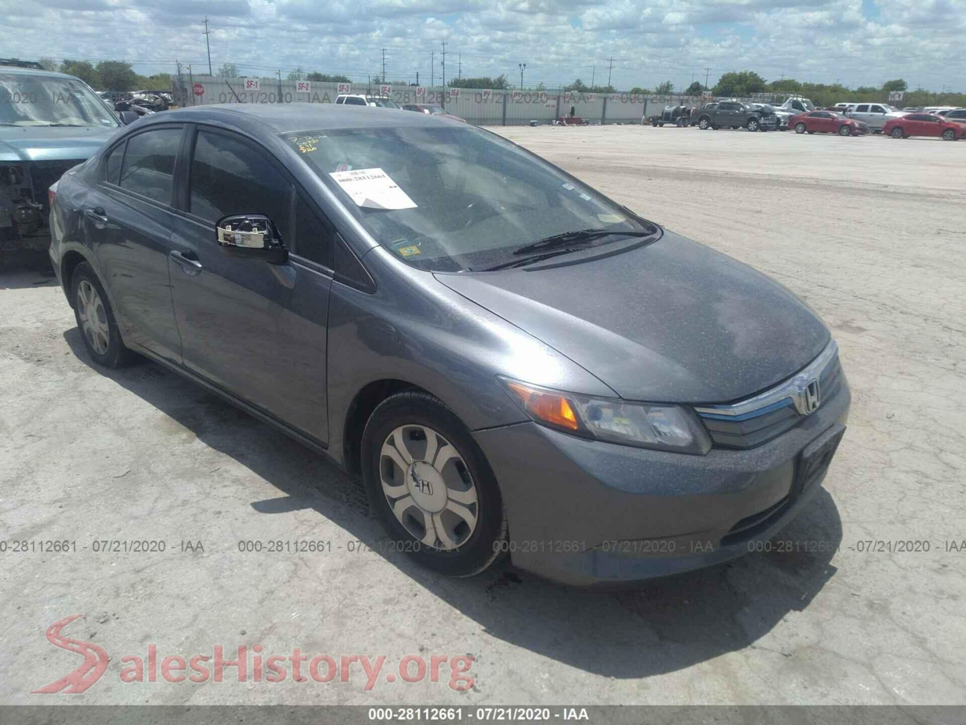 2012 HONDA CIVIC HYBRID — VIN JHMFB4F35CS004226