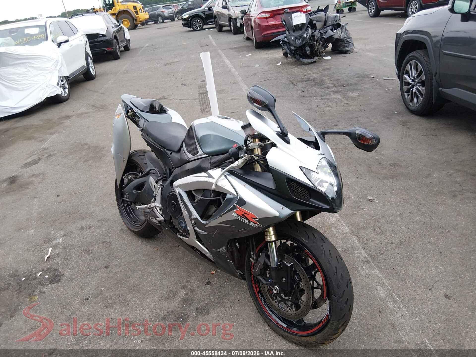 2007 SUZUKI GSX-R600 — VIN JS1GN7DA872109553