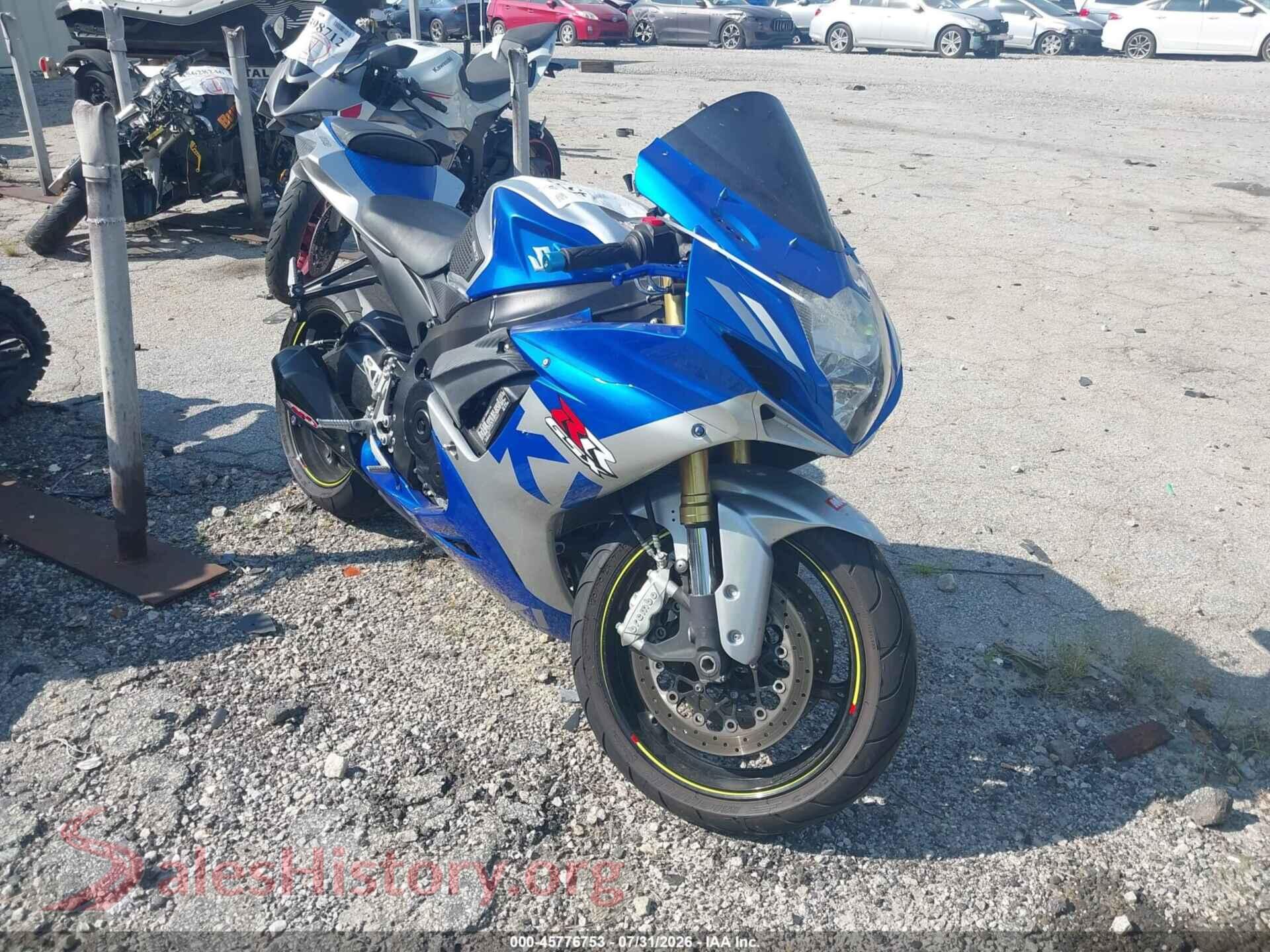 2014 SUZUKI GSX-R600 — VIN JS1GN7FAXE2100833