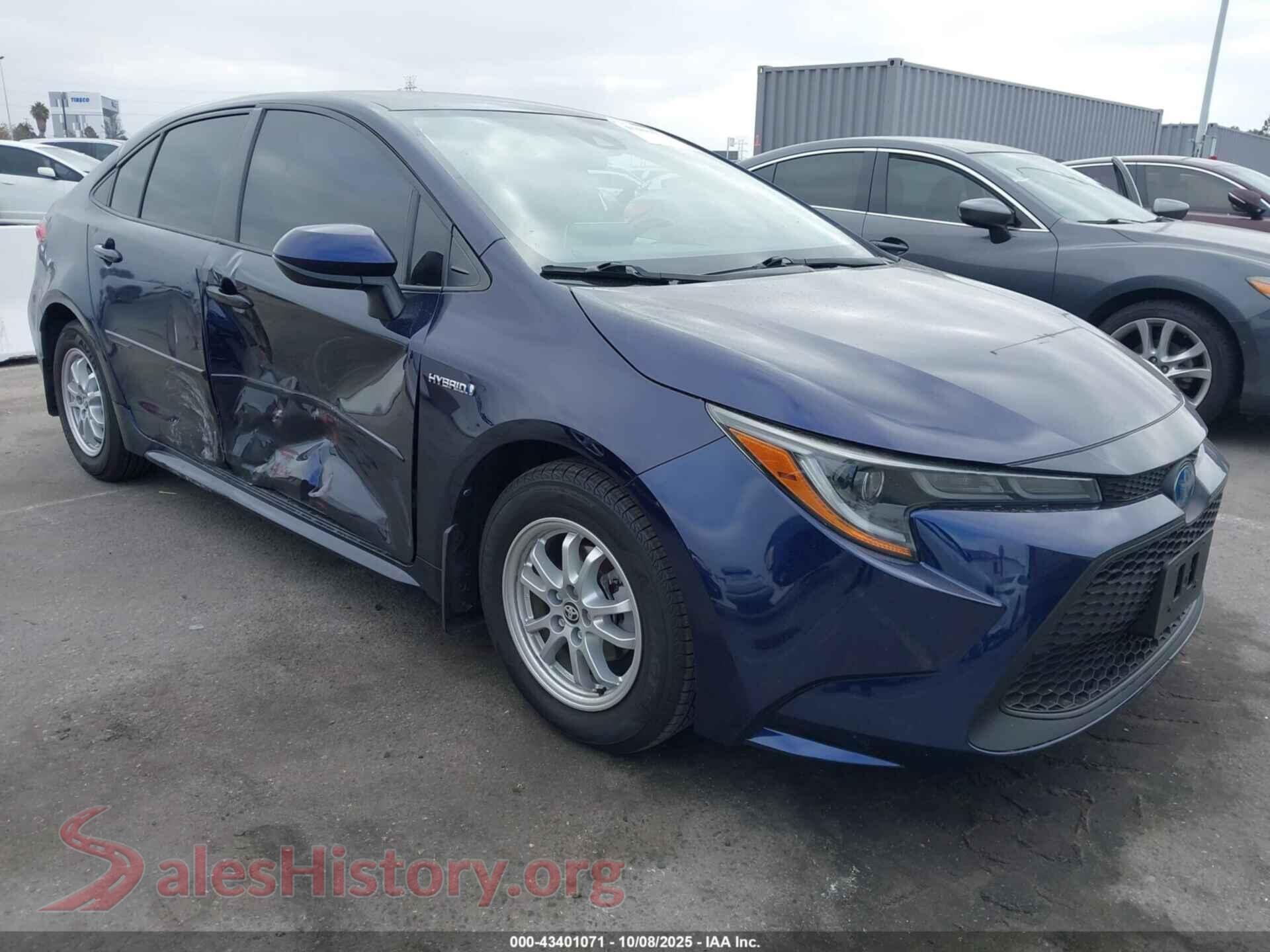 2020 TOYOTA COROLLA — VIN JTDEBRBE7LJ012058