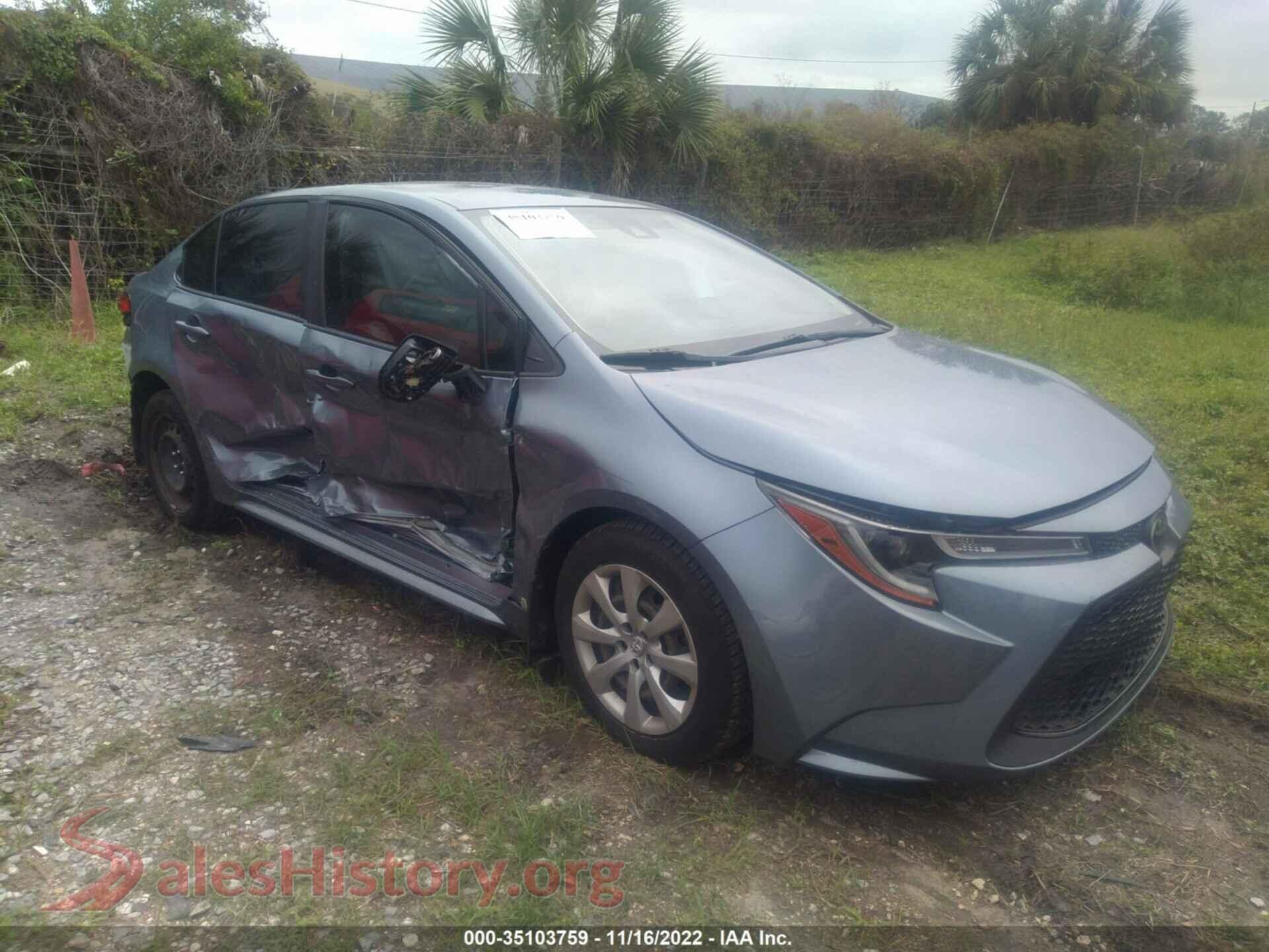 2020 TOYOTA COROLLA — VIN JTDEPRAE6LJ000261