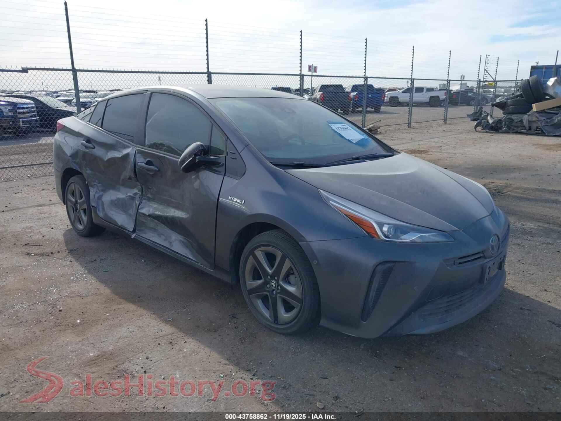 2020 TOYOTA PRIUS — VIN JTDKARFU1L3111325