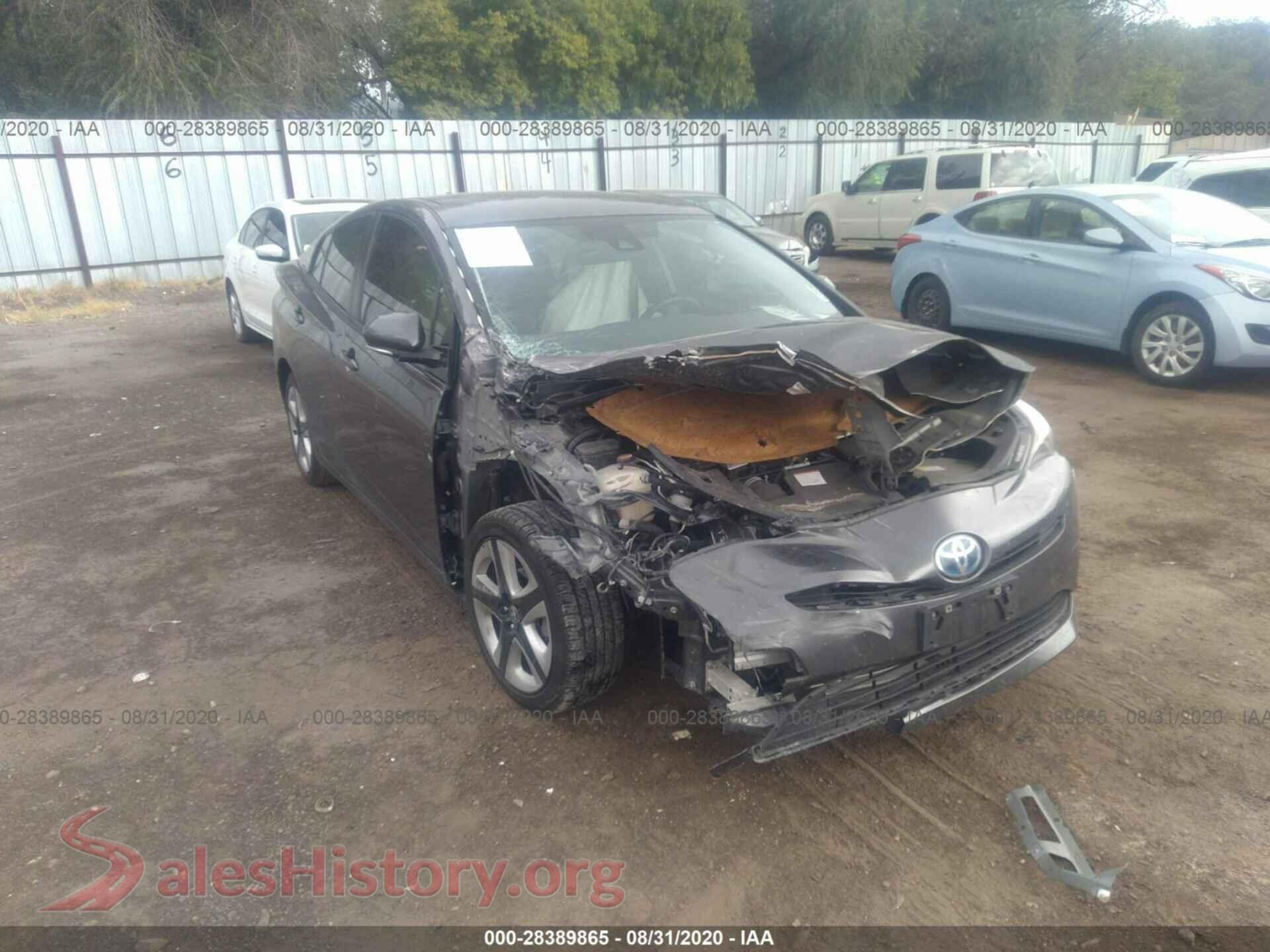 2016 TOYOTA PRIUS — VIN JTDKARFU3G3009627