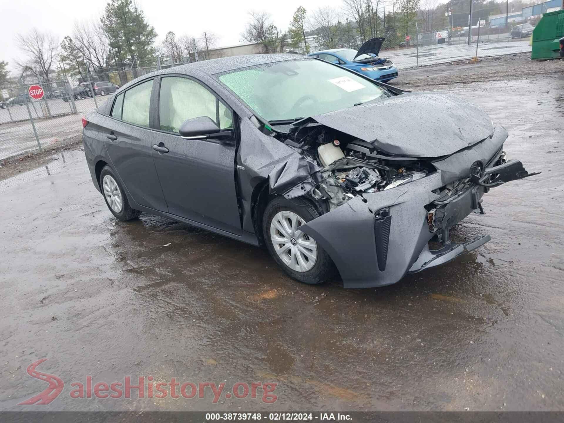 2019 TOYOTA PRIUS — VIN JTDKARFU4K3098360