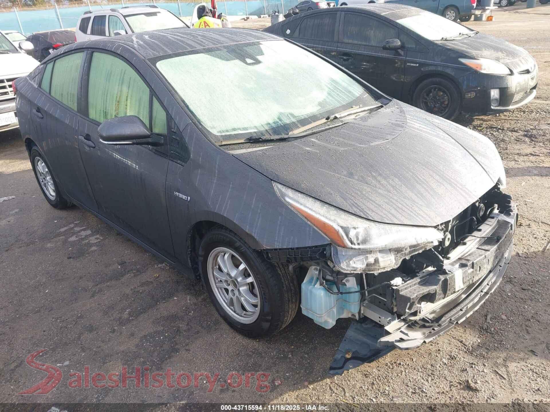2019 TOYOTA PRIUS — VIN JTDKARFU5K3086380
