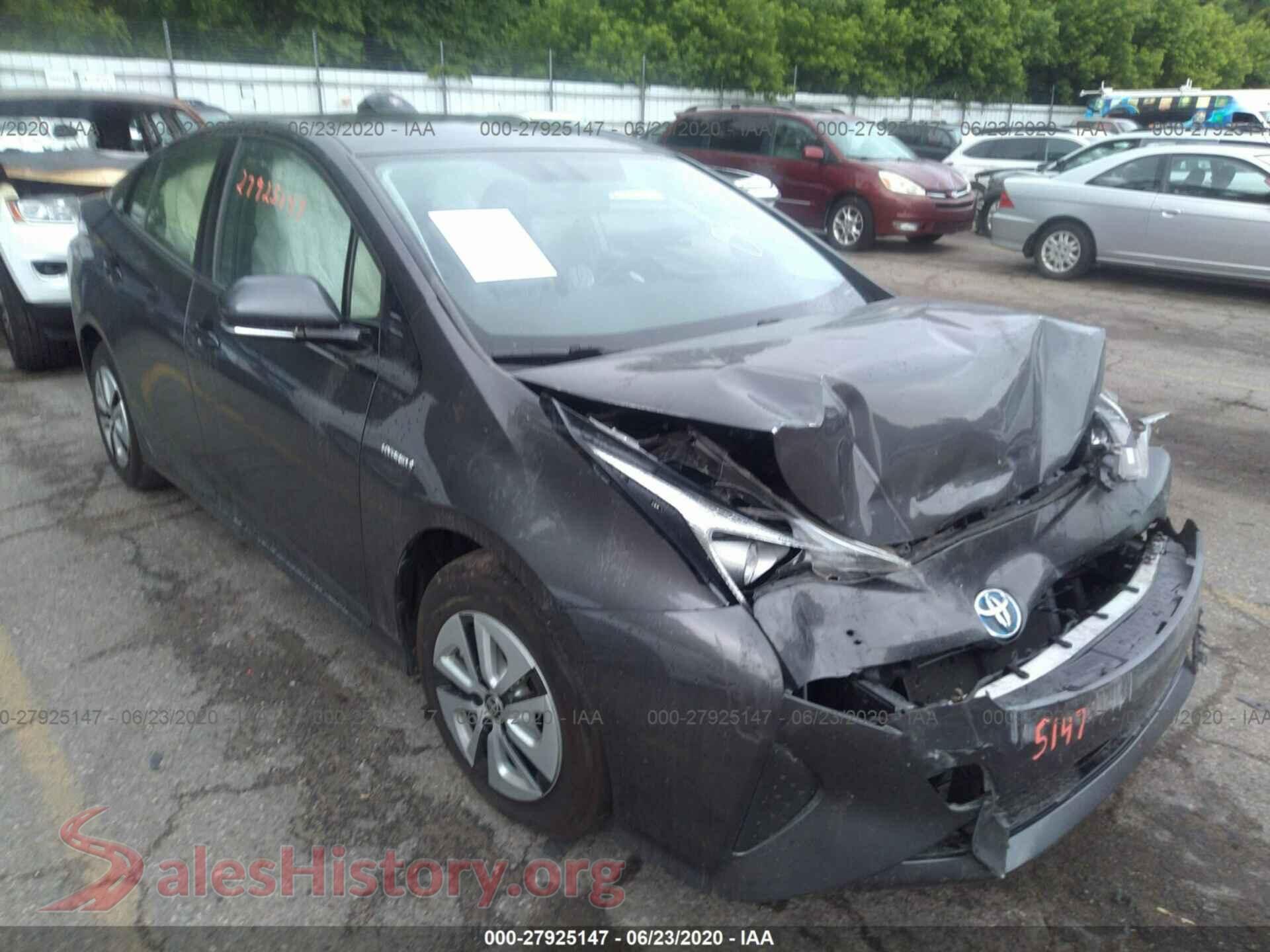 2016 TOYOTA PRIUS — VIN JTDKARFU9G3506732