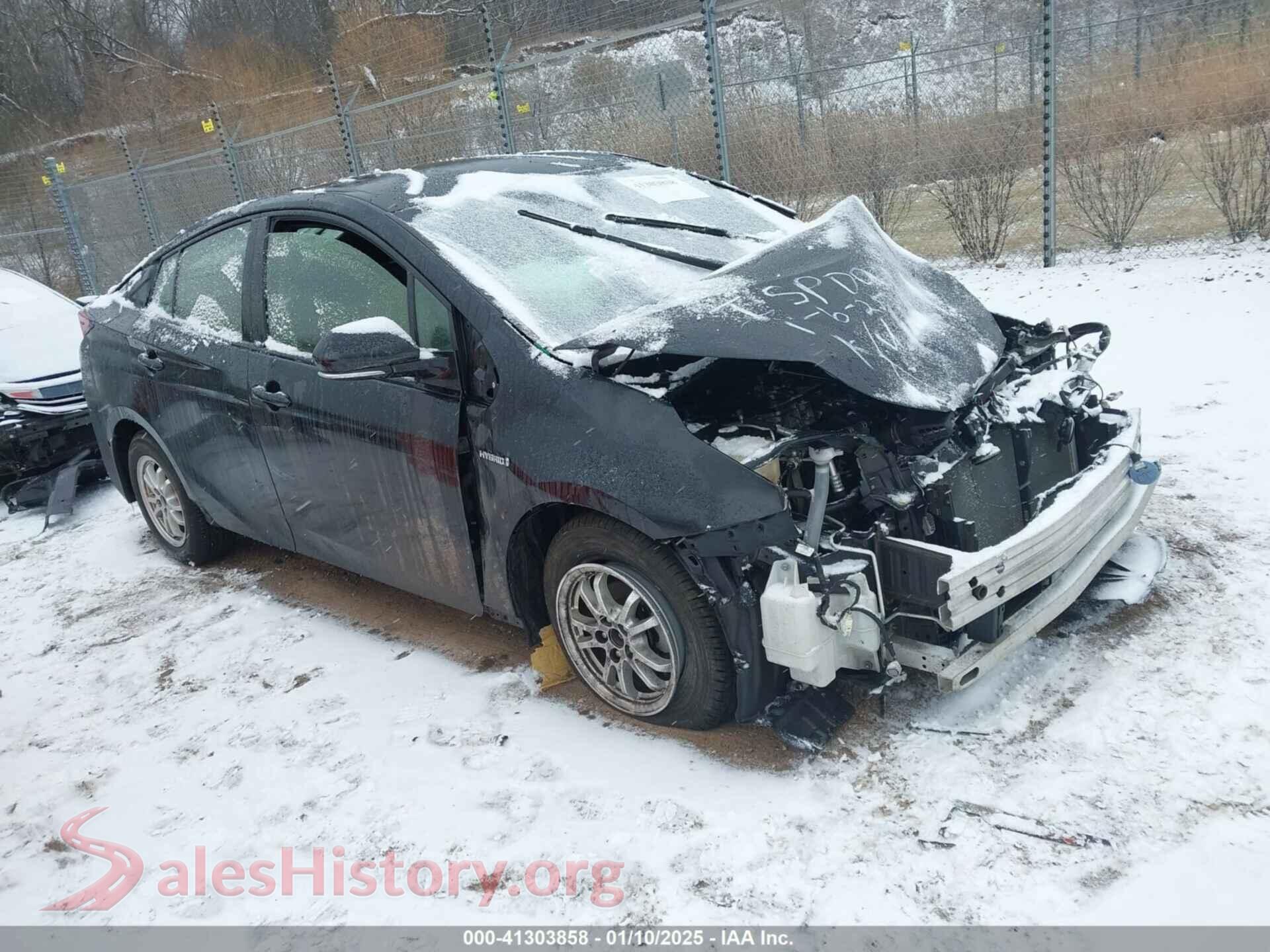 2019 TOYOTA PRIUS — VIN JTDKARFU9K3072837