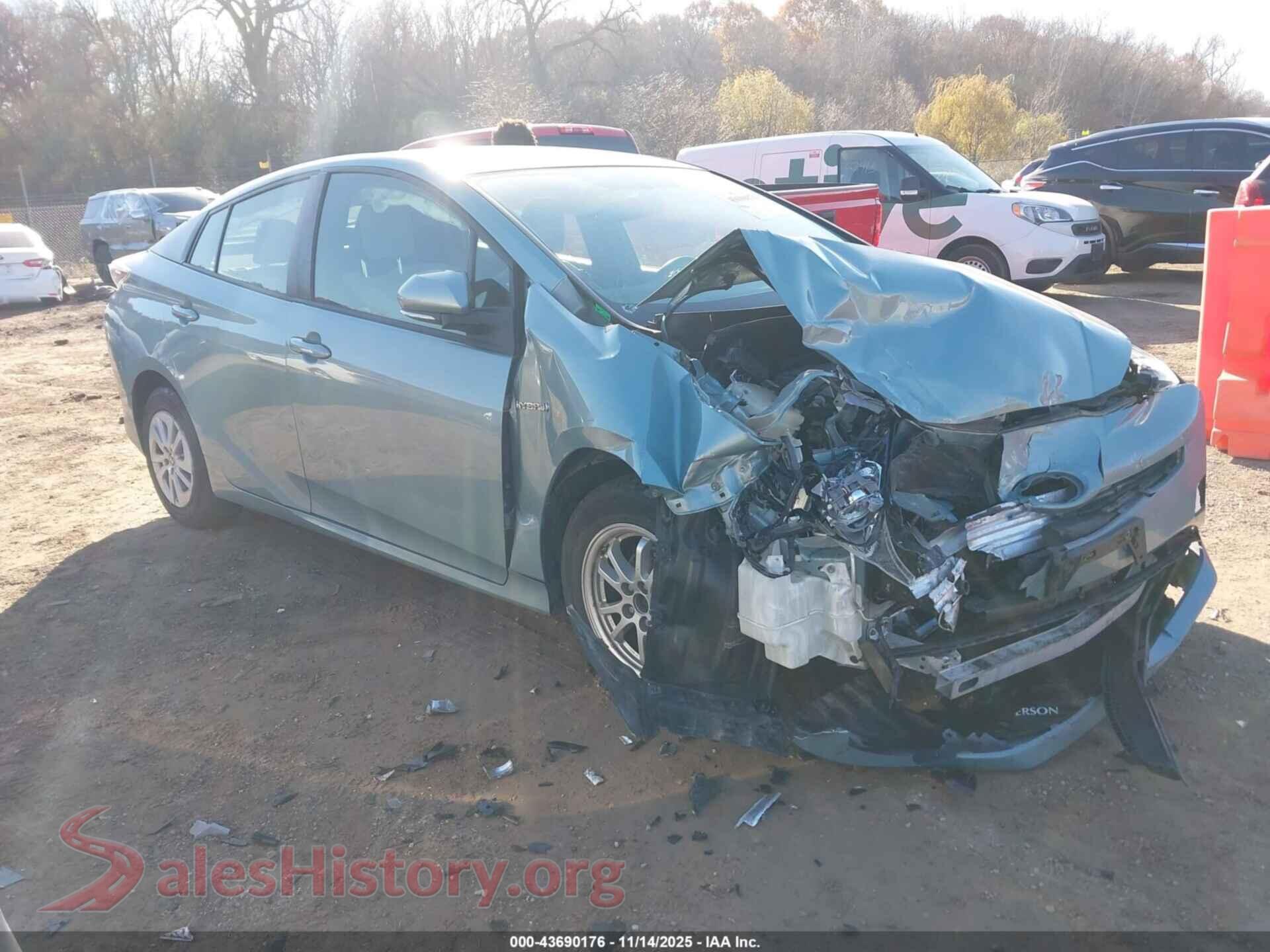 2016 TOYOTA PRIUS — VIN JTDKBRFU1G3020350