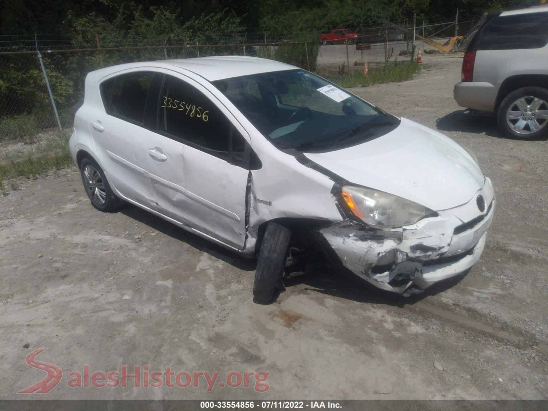 2012 TOYOTA PRIUS C — VIN JTDKDTB30C1021869