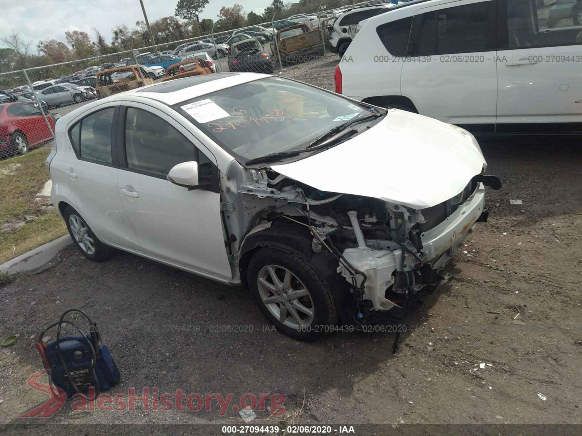2012 TOYOTA PRIUS C — VIN JTDKDTB31C1018432