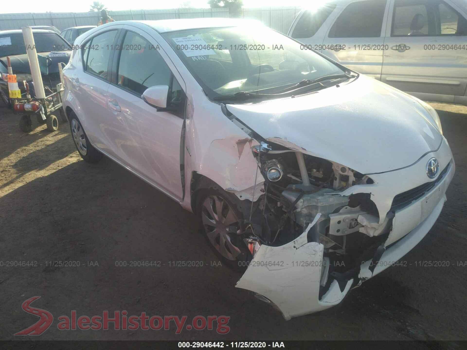 2012 TOYOTA PRIUS C — VIN JTDKDTB34C1012396