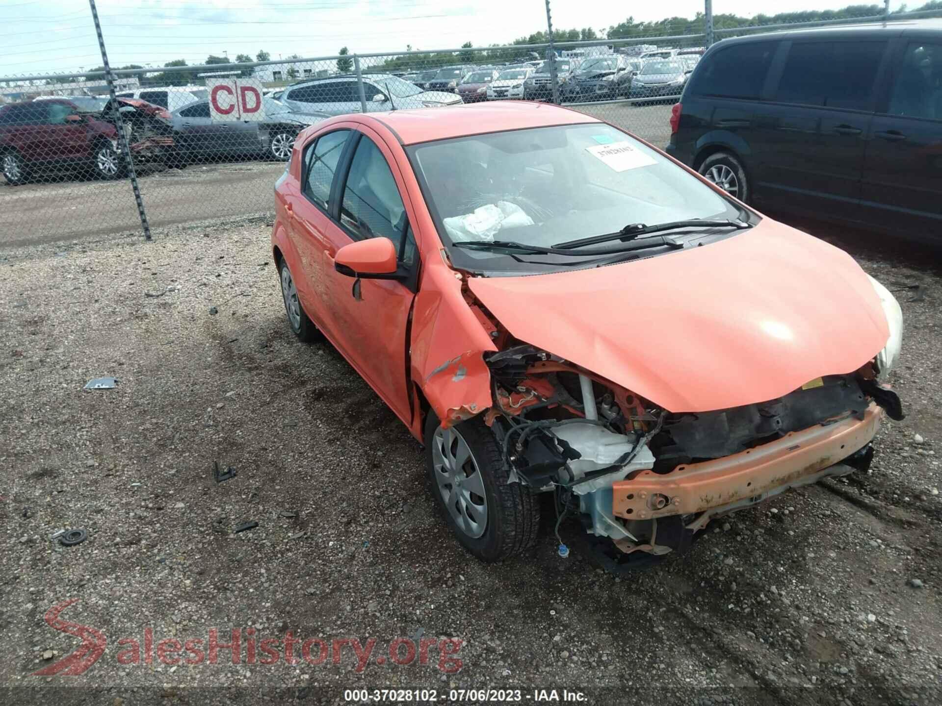 2012 TOYOTA PRIUS C — VIN JTDKDTB34C1014410