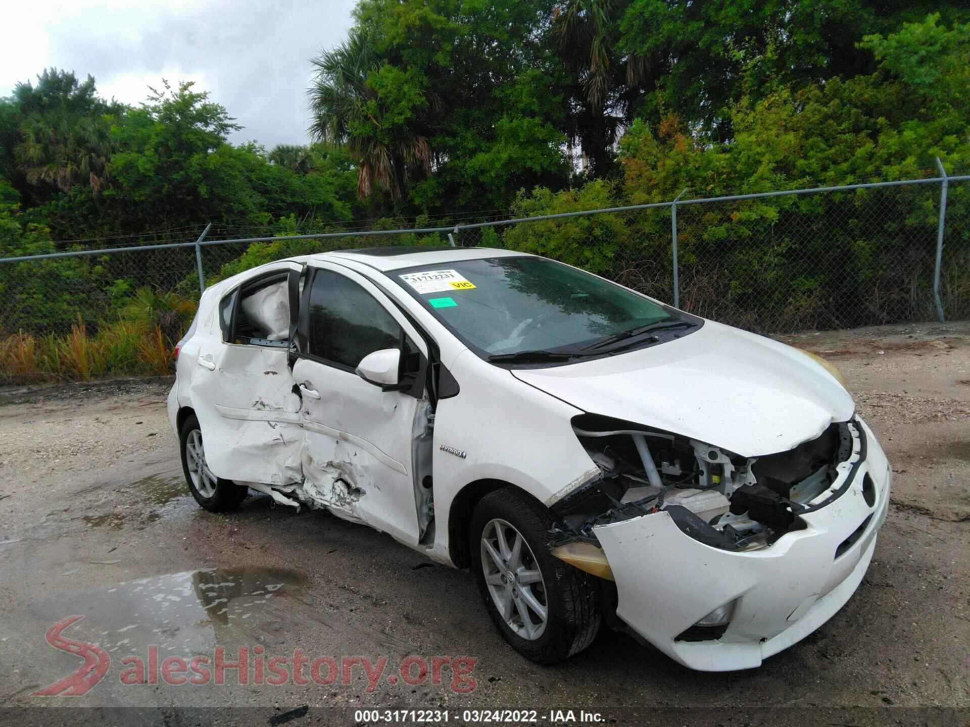 2012 TOYOTA PRIUS C — VIN JTDKDTB34C1016142