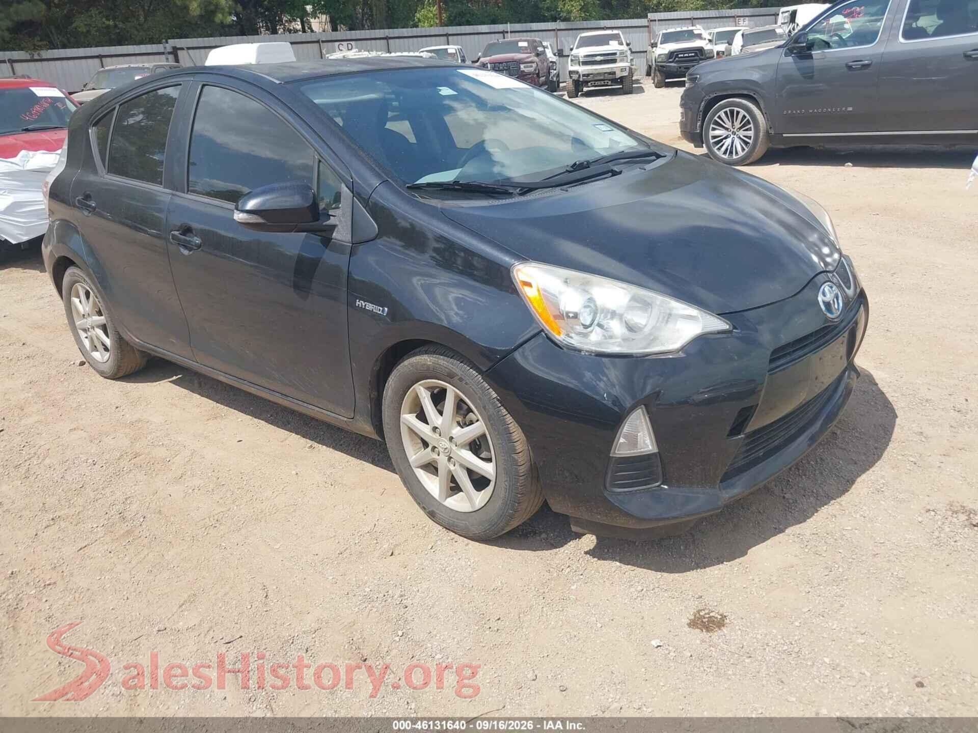 2012 TOYOTA PRIUS C — VIN JTDKDTB34C1520738