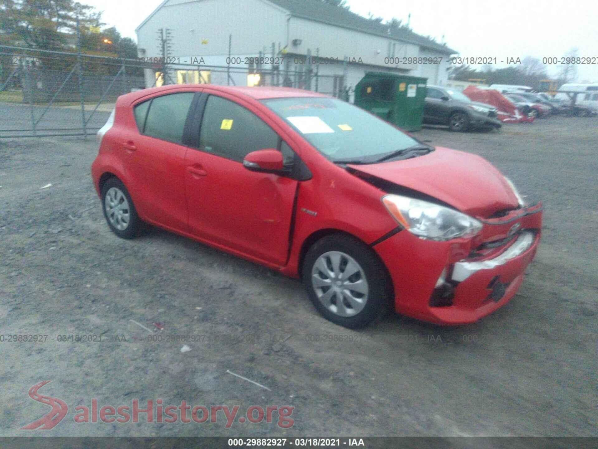 2012 TOYOTA PRIUS C — VIN JTDKDTB36C1015381