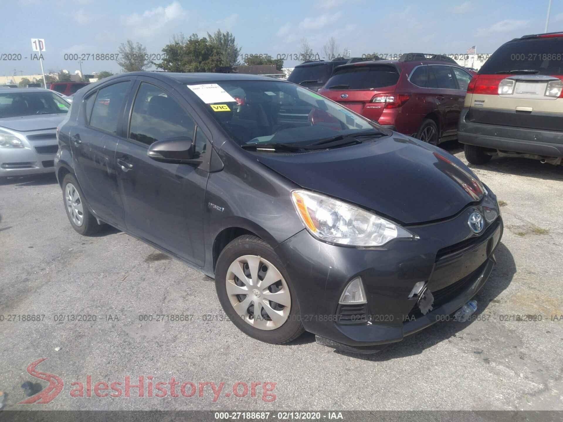 2012 TOYOTA PRIUS C — VIN JTDKDTB37C1004616