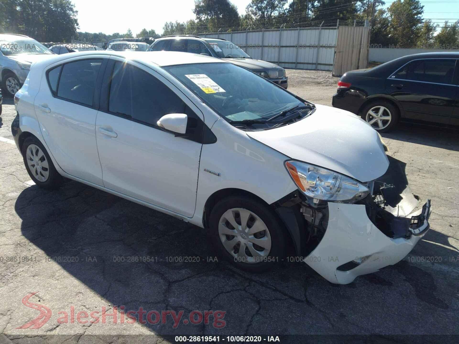 2012 TOYOTA PRIUS C — VIN JTDKDTB37C1524783