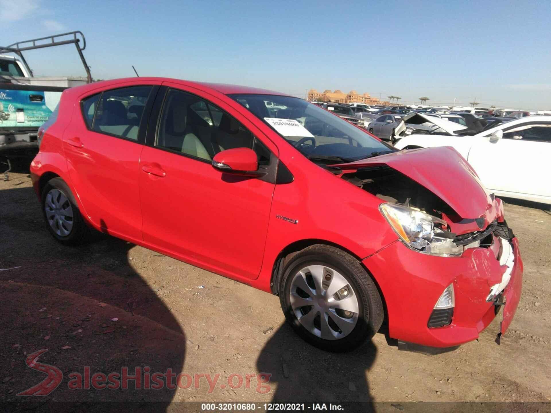 2013 TOYOTA PRIUS C — VIN JTDKDTB37D1536224
