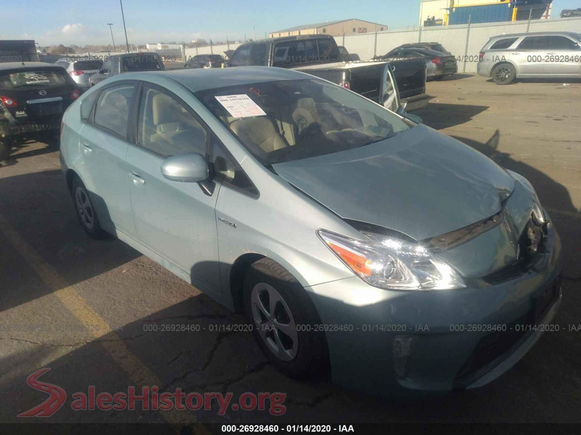 2012 TOYOTA PRIUS — VIN JTDKN3DU0C1538625