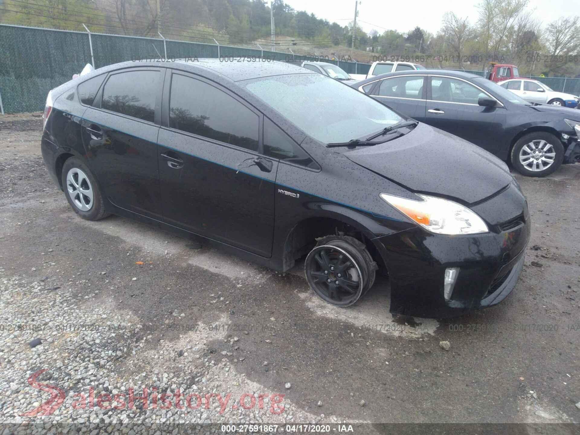 2014 TOYOTA PRIUS — VIN JTDKN3DU1E0366064