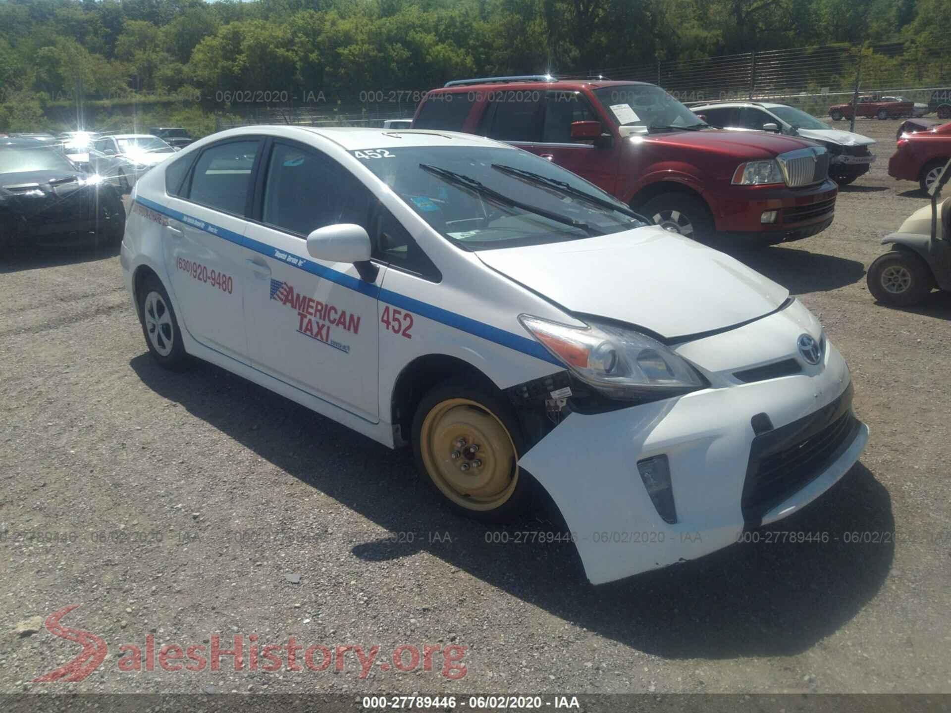 2014 TOYOTA PRIUS — VIN JTDKN3DU1E0382779