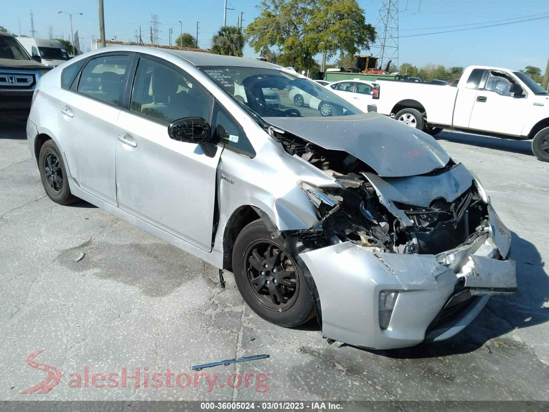 2012 TOYOTA PRIUS — VIN JTDKN3DU3C1536125