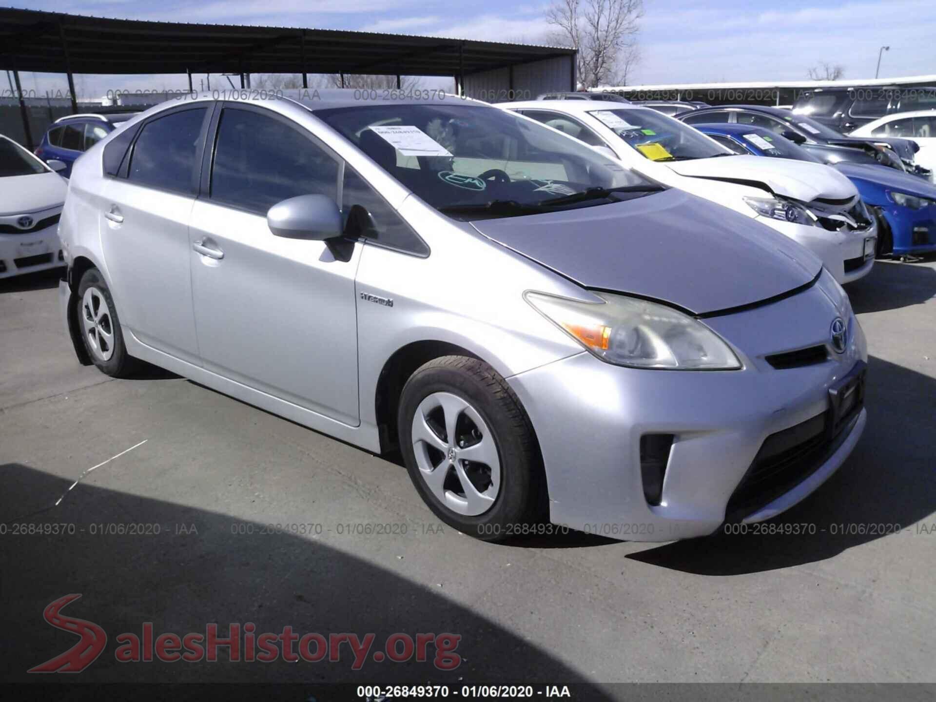 2012 TOYOTA PRIUS — VIN JTDKN3DU3C5429326