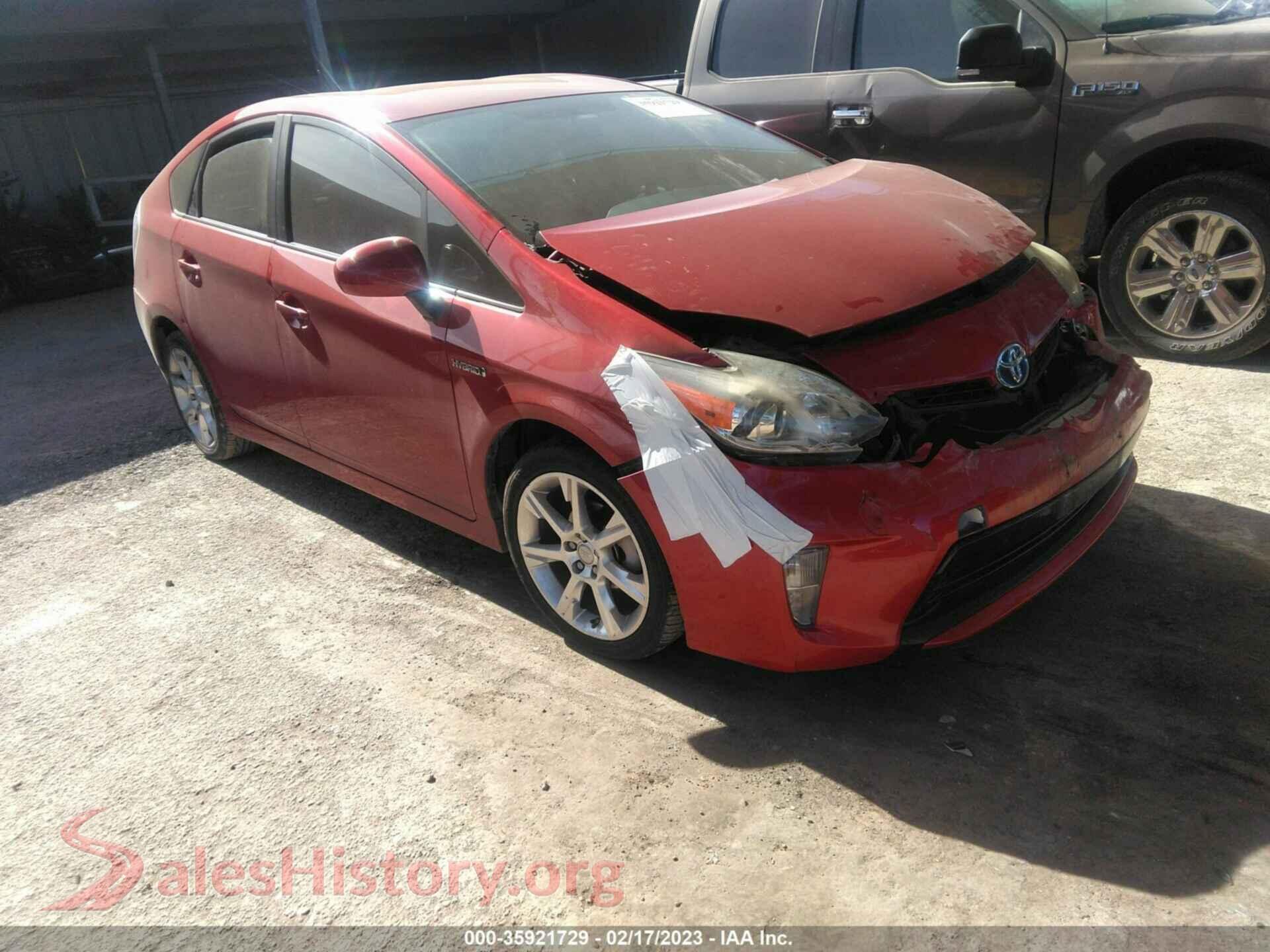 2013 TOYOTA PRIUS — VIN JTDKN3DU3D5698752