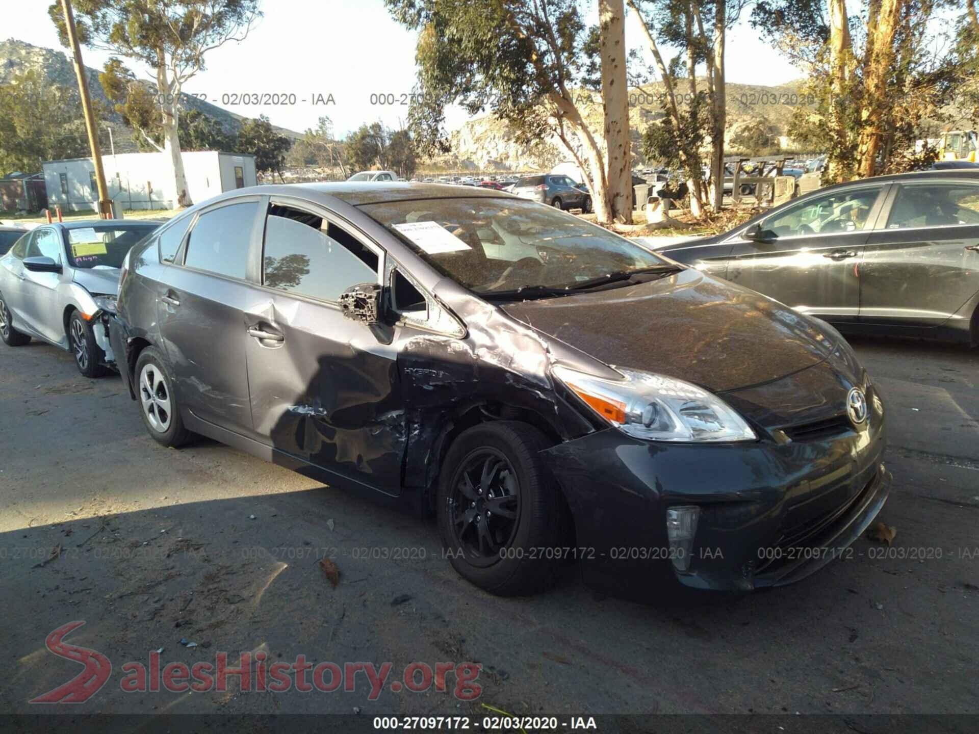 2014 TOYOTA PRIUS — VIN JTDKN3DU3E1826576