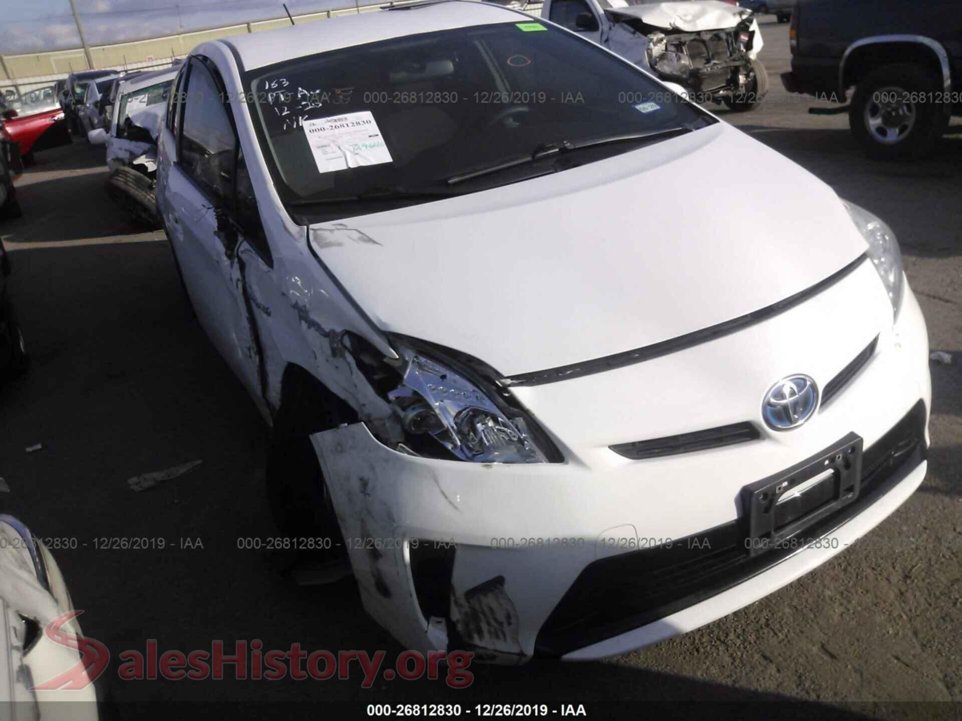 2012 TOYOTA PRIUS — VIN JTDKN3DU4C5507399