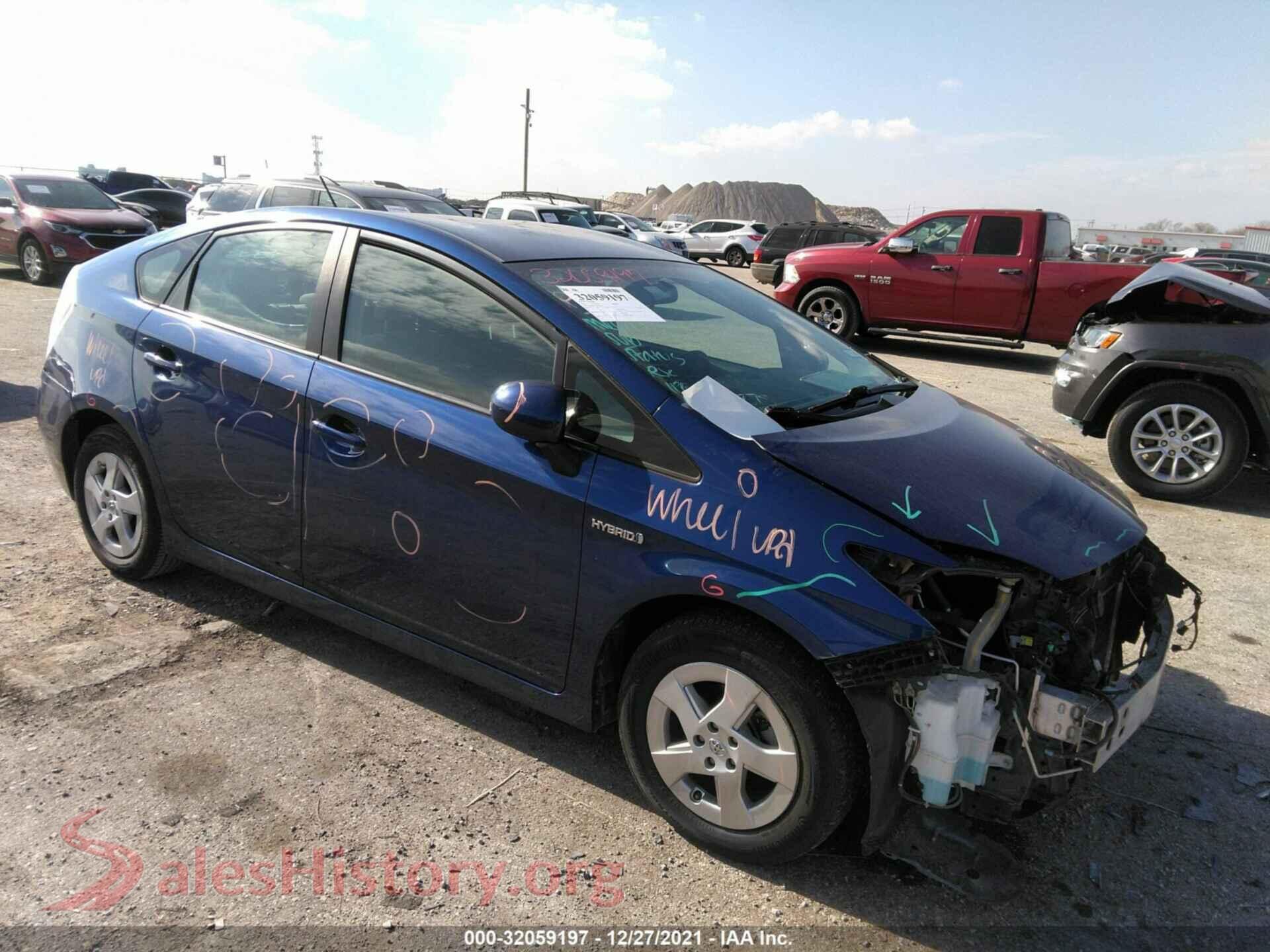 2011 TOYOTA PRIUS — VIN JTDKN3DU5B0270238