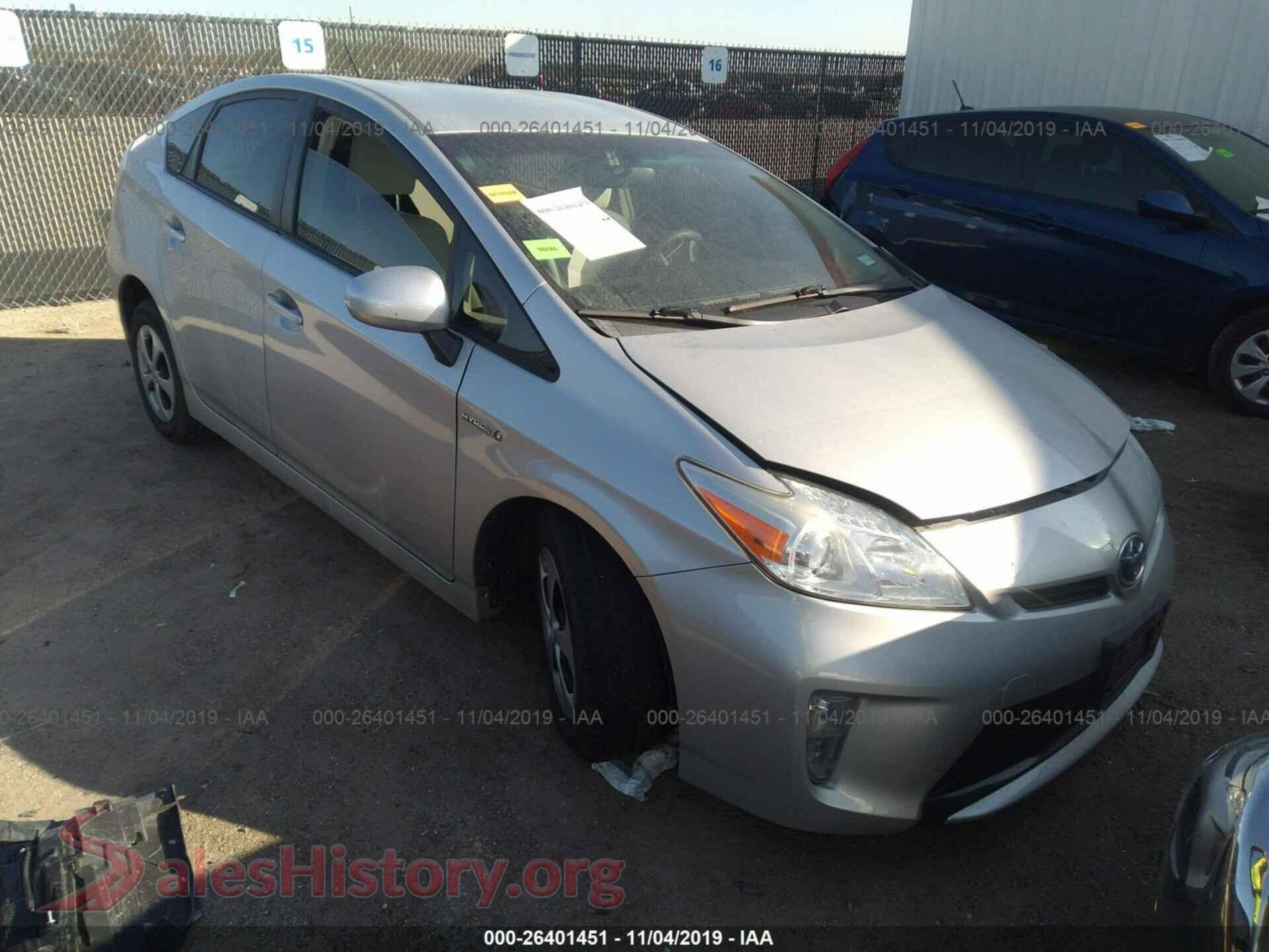 2013 TOYOTA PRIUS — VIN JTDKN3DU6D5638951