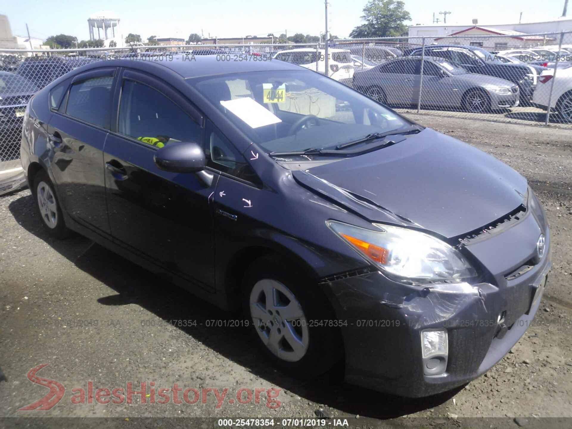 2010 TOYOTA PRIUS — VIN JTDKN3DU7A0225820
