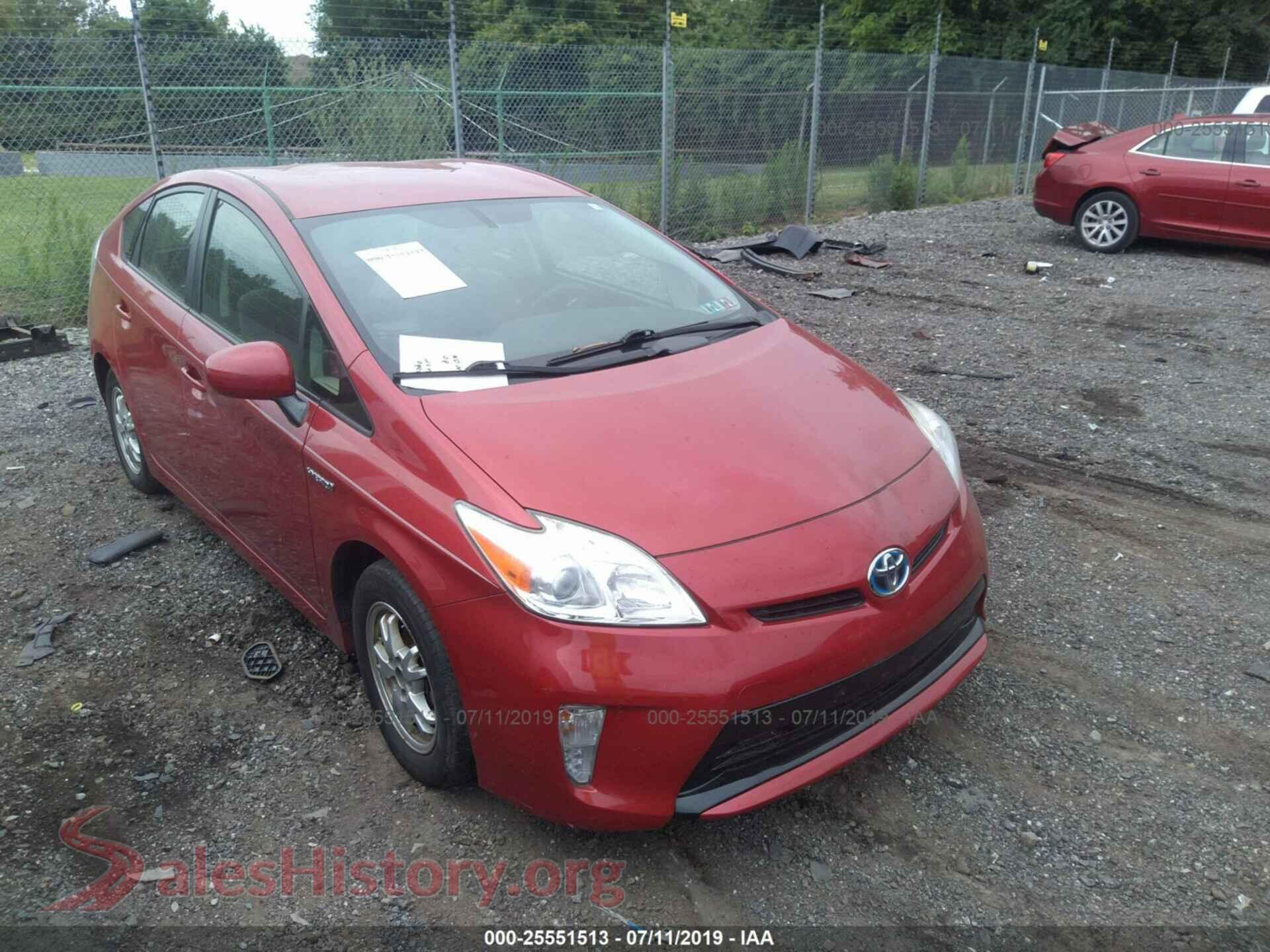 2012 TOYOTA PRIUS — VIN JTDKN3DU7C1544647